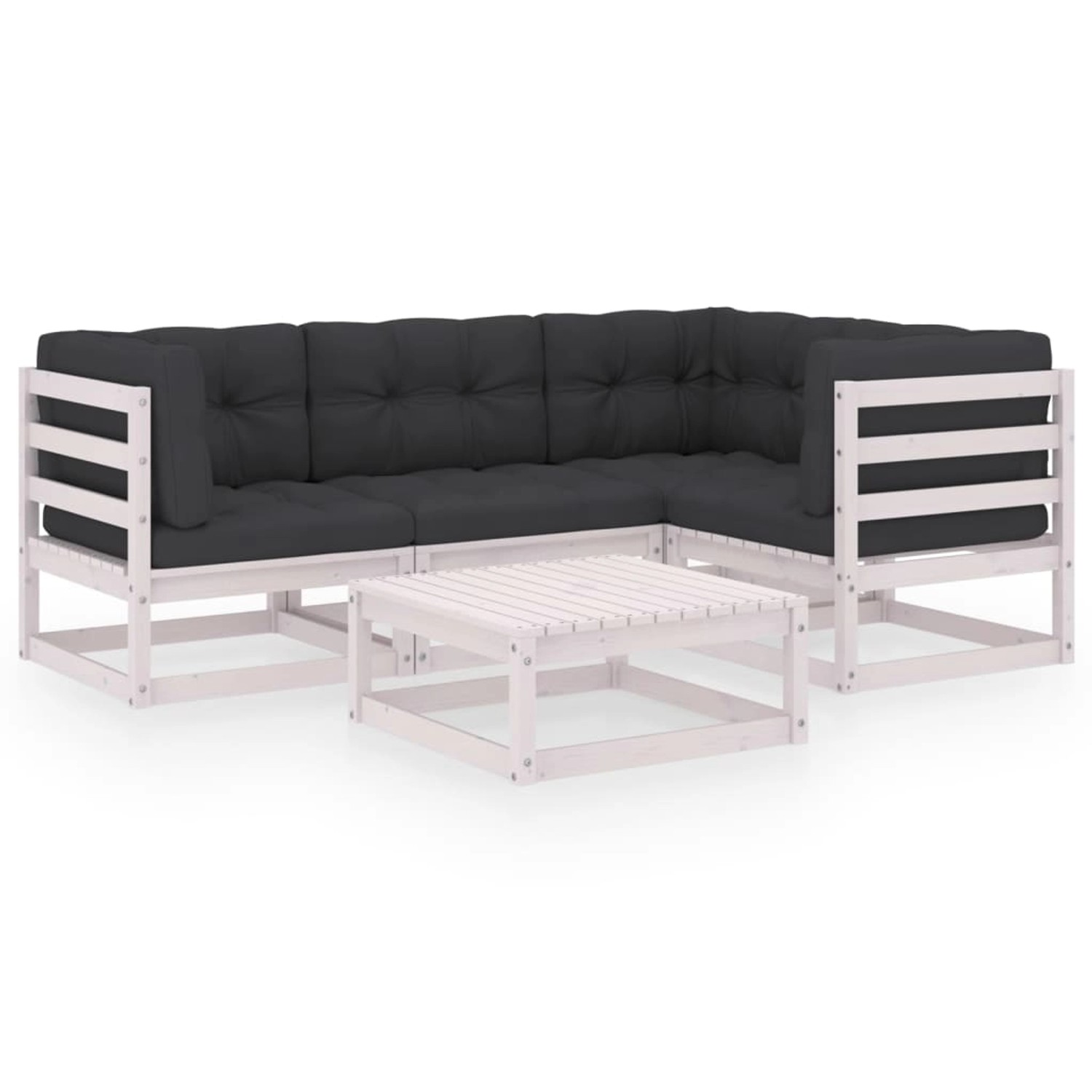 vidaXL 5-tlg Garten-Lounge-Set mit Kissen Kiefer Massivholz Modell 28 vidaXL 5-tlg Garten-Lounge-Set mit Kissen Kiefer Massivholz Modell 28 von VIDAXL