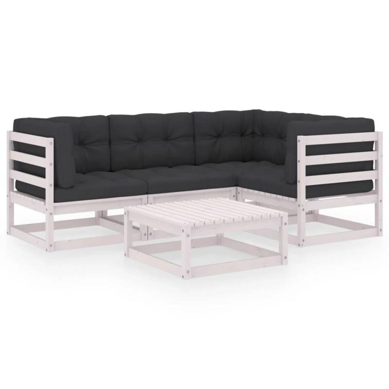 vidaXL 5-tlg Garten-Lounge-Set mit Kissen Kiefer Massivholz Modell 28 von VIDAXL