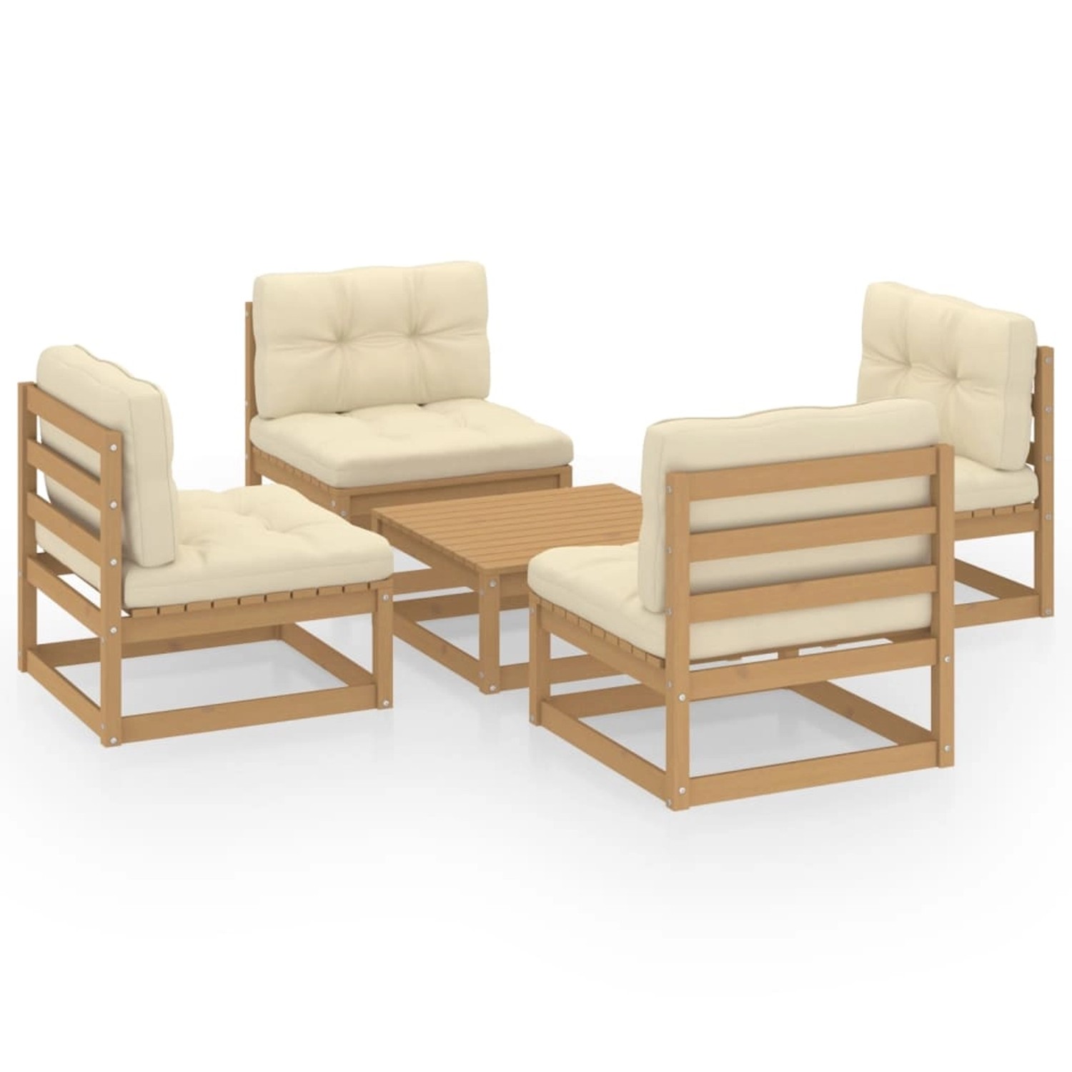 vidaXL 5-tlg Garten-Lounge-Set mit Kissen Kiefer Massivholz Modell 45 vidaXL 5-tlg Garten-Lounge-Set mit Kissen Kiefer Massivholz Modell 45 von VIDAXL