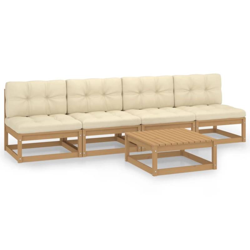 vidaXL 5-tlg Garten-Lounge-Set mit Kissen Kiefer Massivholz Modell 46 von VIDAXL