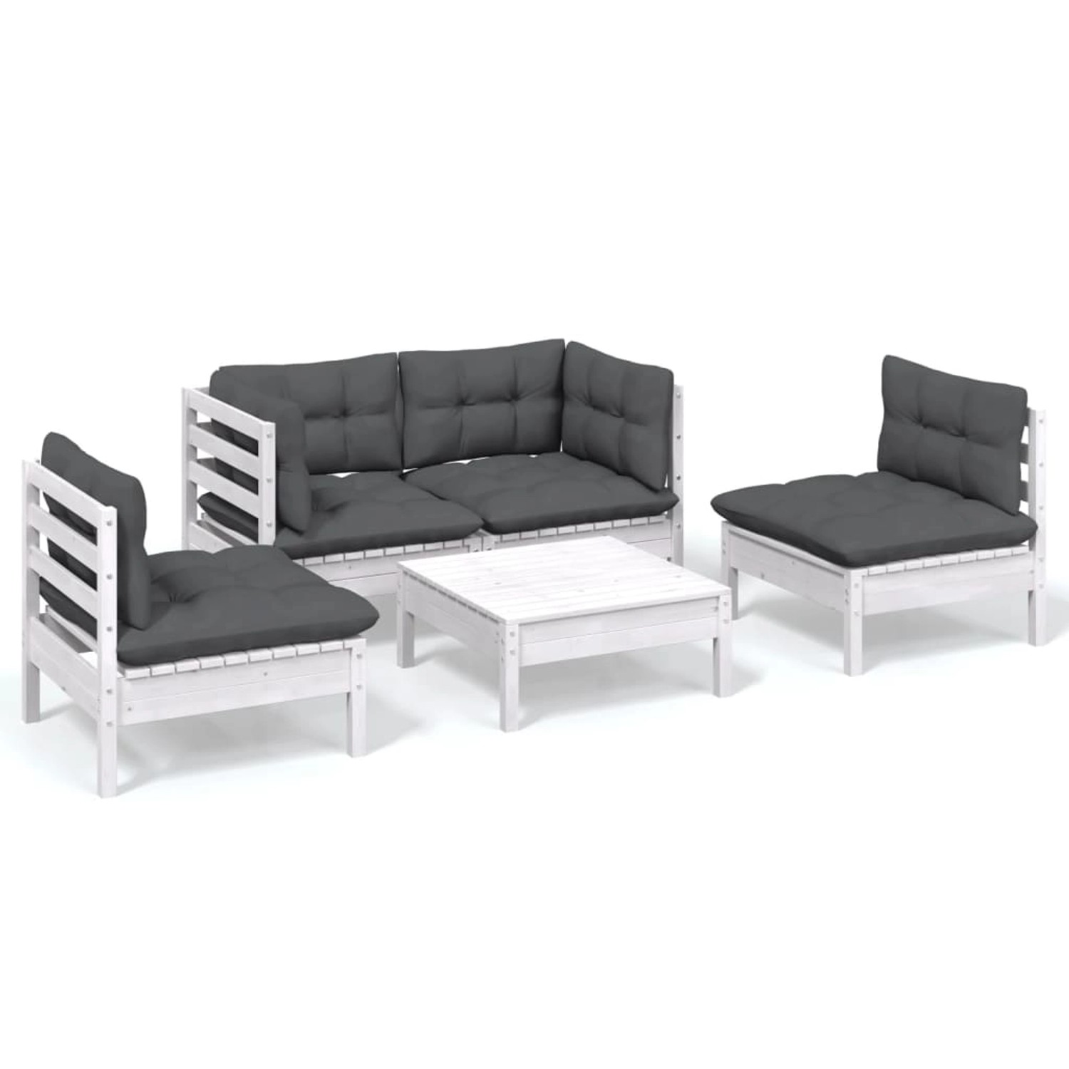 vidaXL 5-tlg Garten-Lounge-Set mit Kissen Kiefer Massivholz Modell 90 vidaXL 5-tlg Garten-Lounge-Set mit Kissen Kiefer Massivholz Modell 90 von VIDAXL