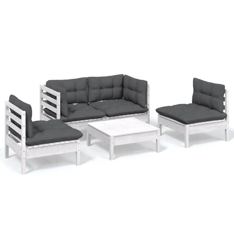 vidaXL 5-tlg Garten-Lounge-Set mit Kissen Kiefer Massivholz Modell 90 von VIDAXL
