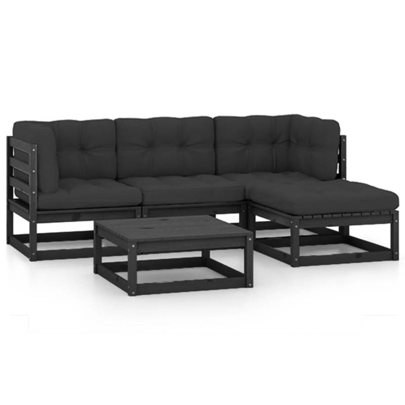 vidaXL 5-tlg Garten-Lounge-Set mit Kissen Massivholz Kiefer Modell 9 von VIDAXL