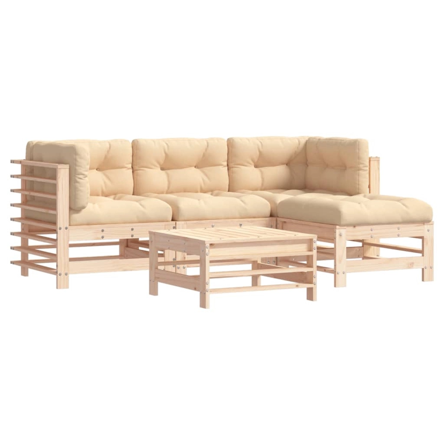 vidaXL 5-tlg Garten-Lounge-Set mit Kissen Massivholz Modell 3 vidaXL 5-tlg Garten-Lounge-Set mit Kissen Massivholz Modell 3 von VIDAXL
