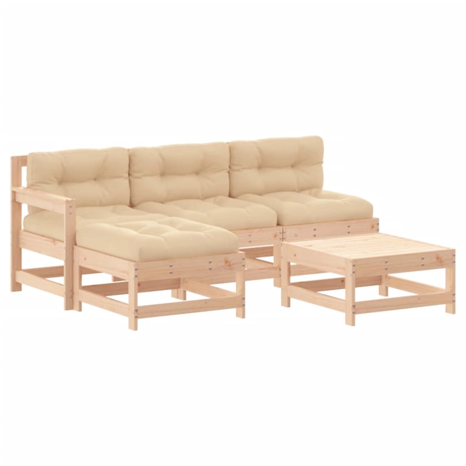 vidaXL 5-tlg Garten-Lounge-Set mit Kissen Massivholz Modell 5 vidaXL 5-tlg Garten-Lounge-Set mit Kissen Massivholz Modell 5 von VIDAXL
