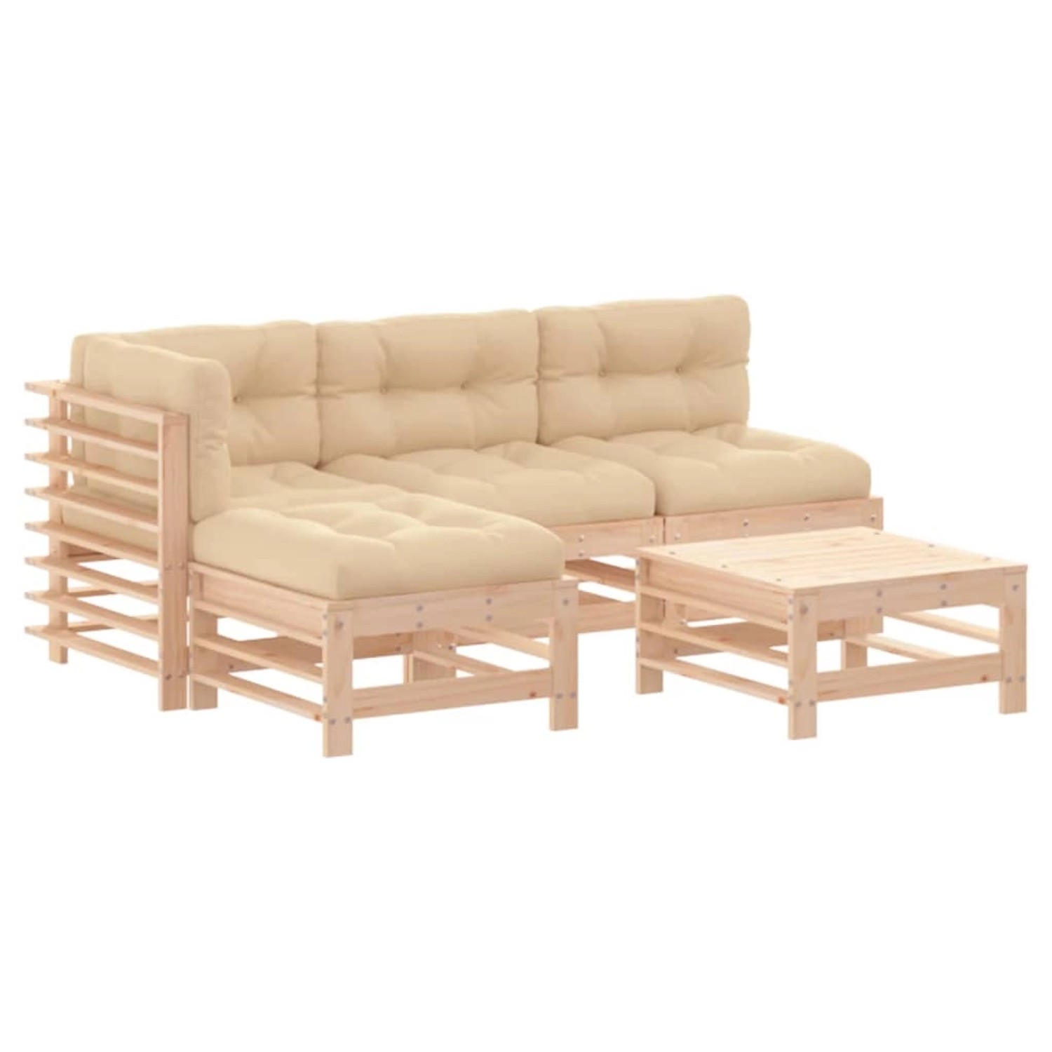 vidaXL 5-tlg Garten-Lounge-Set mit Kissen Massivholz Modell 7 vidaXL 5-tlg Garten-Lounge-Set mit Kissen Massivholz Modell 7 von VIDAXL