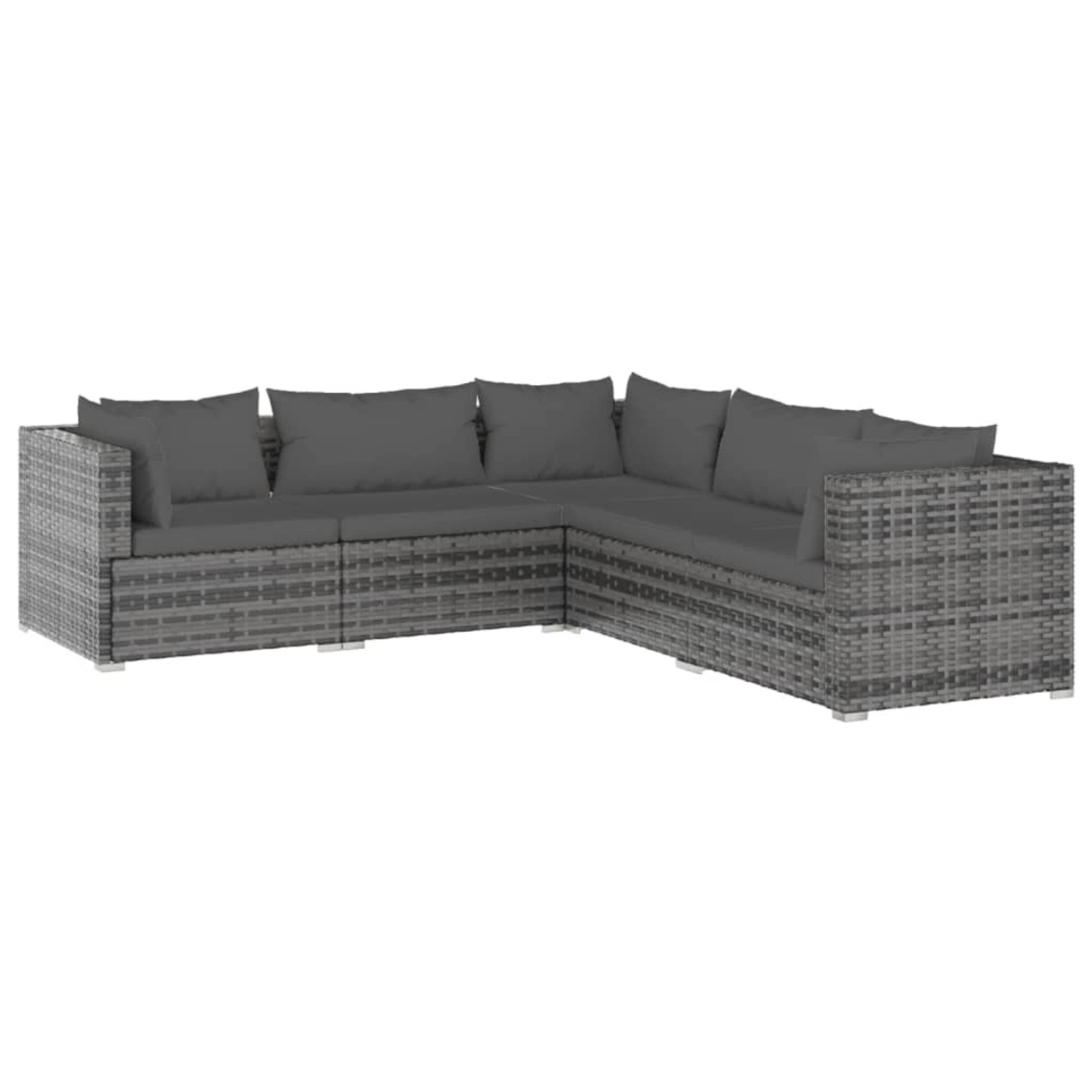 vidaXL 5-tlg Garten-Lounge-Set mit Kissen Poly Rattan Grau Modell 30 vidaXL 5-tlg Garten-Lounge-Set mit Kissen Poly Rattan Grau Modell 30 von VIDAXL