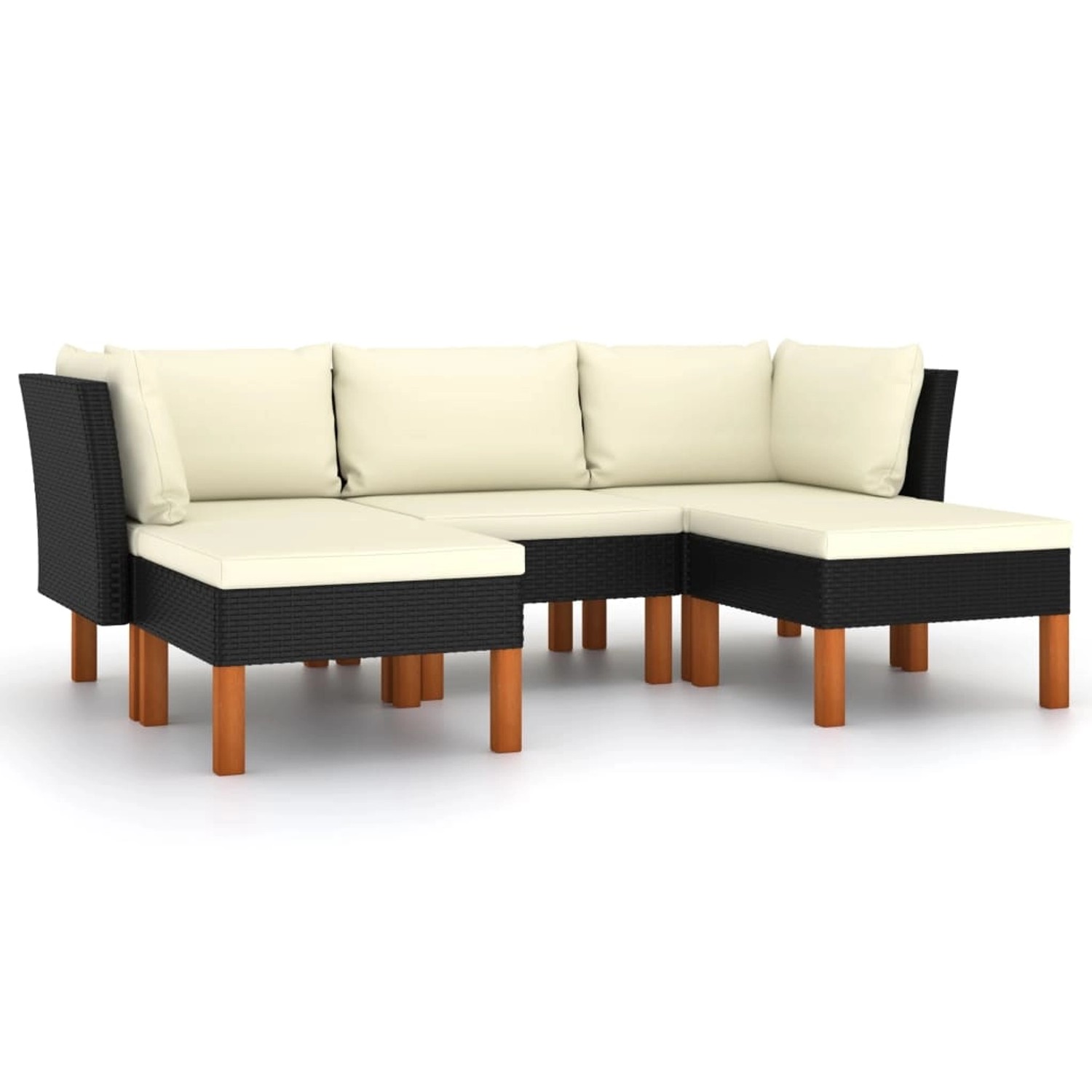 vidaXL 5-tlg Garten-Lounge-Set mit Kissen Poly Rattan Schwarz Modell 2 vidaXL 5-tlg Garten-Lounge-Set mit Kissen Poly Rattan Schwarz Modell 2 von VIDAXL