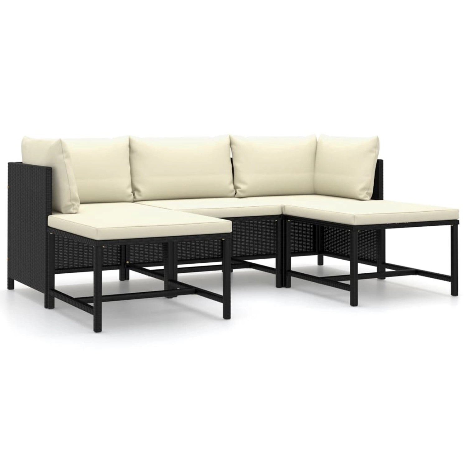 vidaXL 5-tlg Garten-Lounge-Set mit Kissen Poly Rattan Schwarz Modell 3 vidaXL 5-tlg Garten-Lounge-Set mit Kissen Poly Rattan Schwarz Modell 3 von VIDAXL