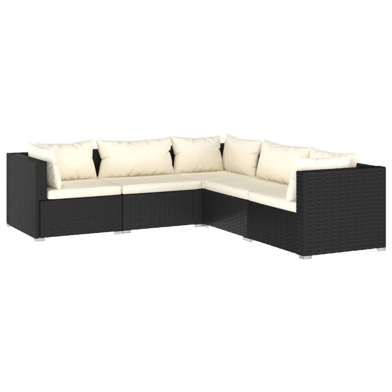 vidaXL 5-tlg Garten-Lounge-Set mit Kissen Poly Rattan Schwarz Modell 42 vidaXL 5-tlg Garten-Lounge-Set mit Kissen Poly Rattan Schwarz Modell 42 von VIDAXL