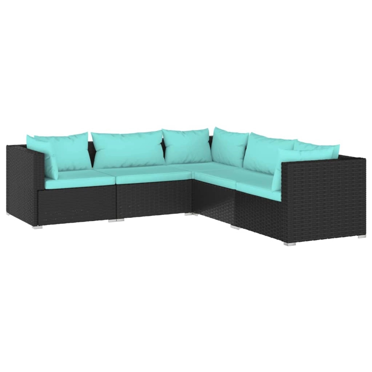 vidaXL 5-tlg Garten-Lounge-Set mit Kissen Poly Rattan Schwarz Modell 44 vidaXL 5-tlg Garten-Lounge-Set mit Kissen Poly Rattan Schwarz Modell 44 von VIDAXL