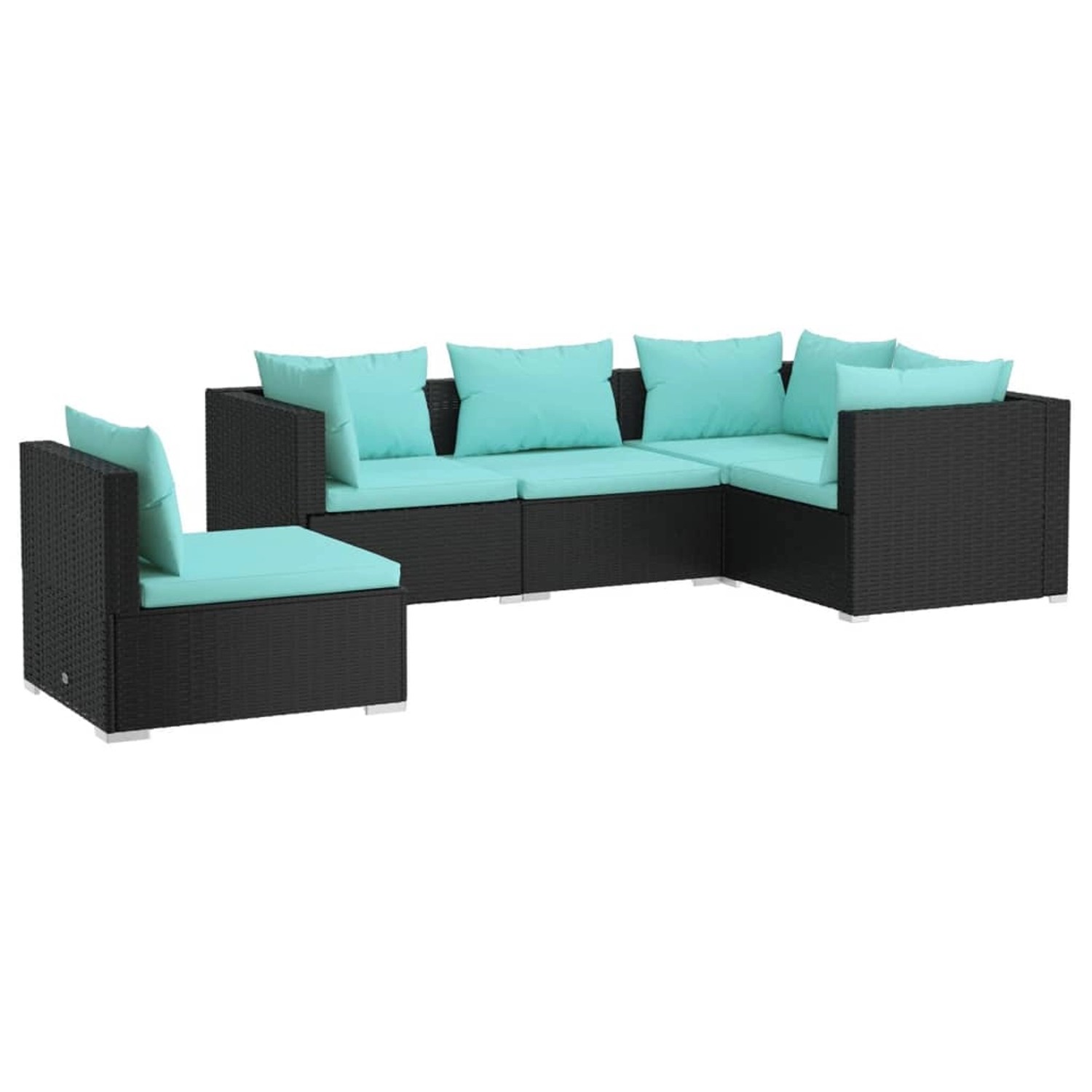 vidaXL 5-tlg Garten-Lounge-Set mit Kissen Poly Rattan Schwarz Modell 53 vidaXL 5-tlg Garten-Lounge-Set mit Kissen Poly Rattan Schwarz Modell 53 von VIDAXL