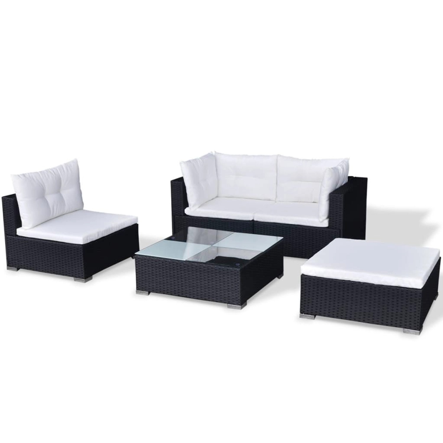 vidaXL 5-tlg Garten-Lounge-Set mit Kissen Poly Rattan Schwarz Modell 56 vidaXL 5-tlg Garten-Lounge-Set mit Kissen Poly Rattan Schwarz Modell 56 von VIDAXL