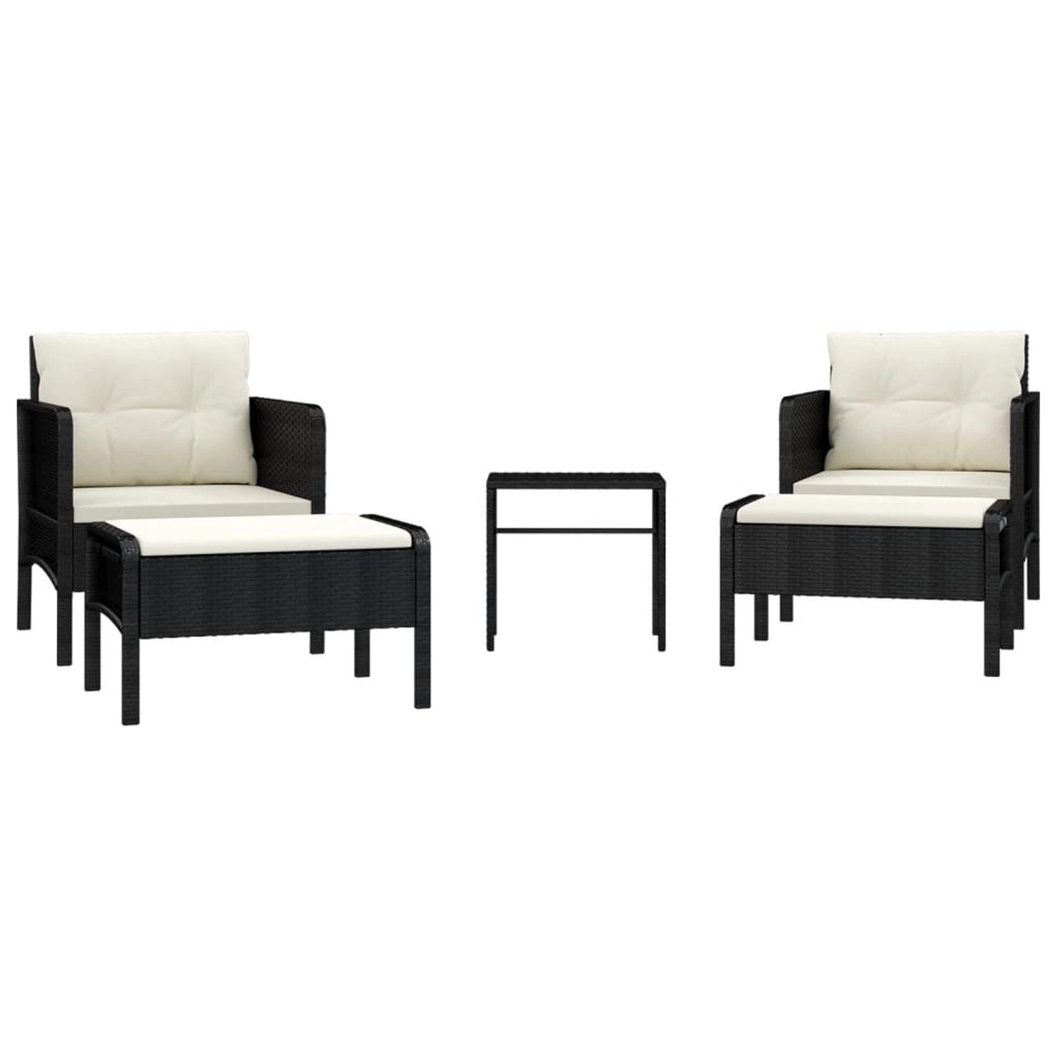 vidaXL 5-tlg Garten-Lounge-Set mit Kissen Schwarz Poly Rattan Modell 4 vidaXL 5-tlg Garten-Lounge-Set mit Kissen Schwarz Poly Rattan Modell 4 von VIDAXL