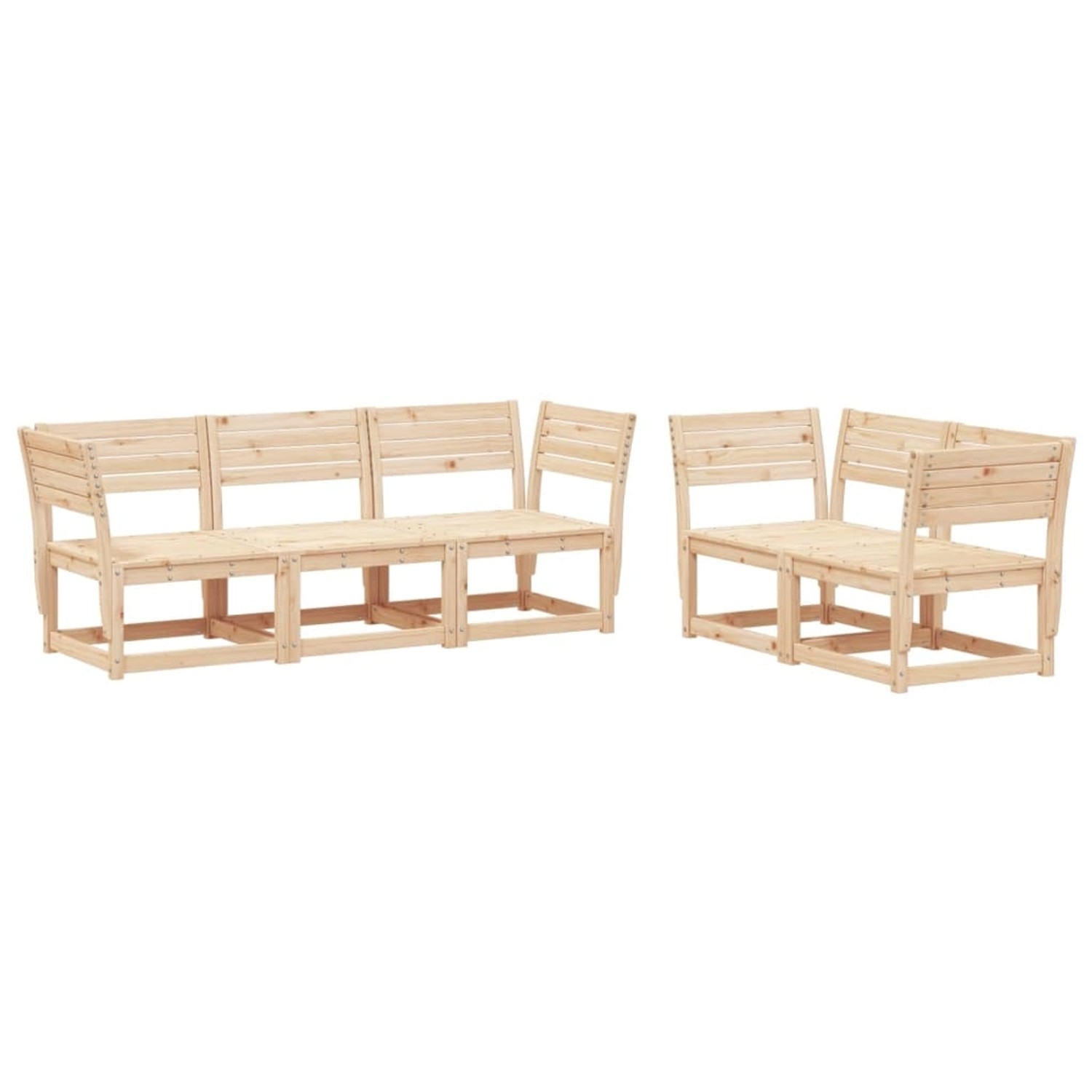vidaXL 5-tlg Garten-Sofagarnitur Massivholz Kiefer Modell 3 von VIDAXL