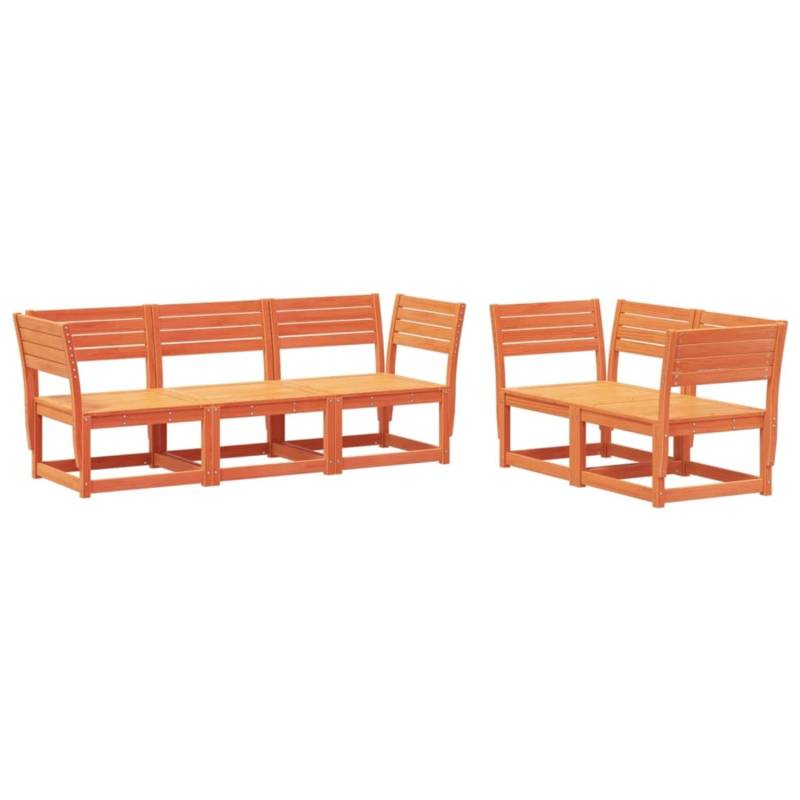 vidaXL 5-tlg Garten-Sofagarnitur Wachsbraun Massivholz Kiefer Modell 3 von VIDAXL