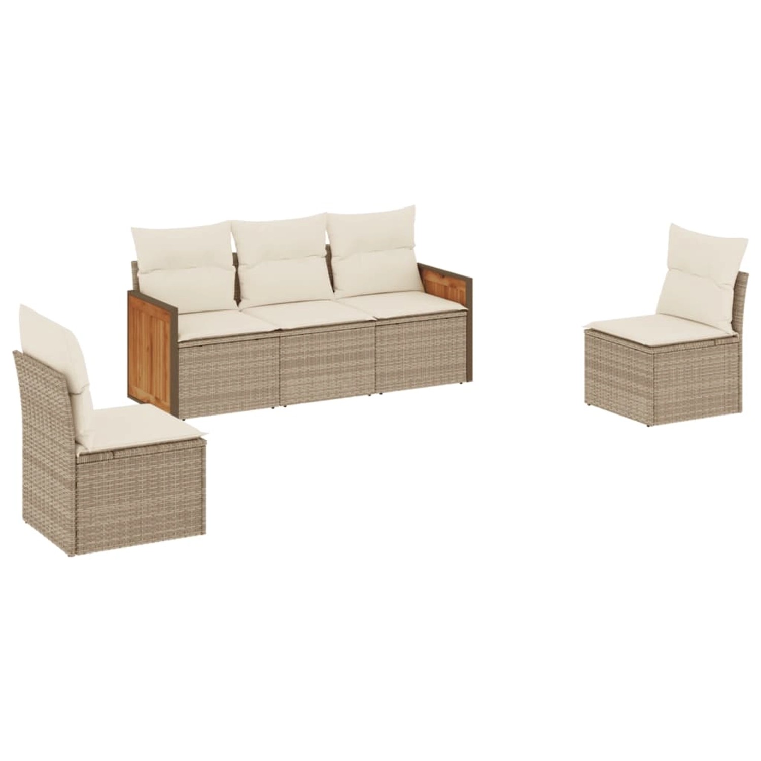 vidaXL 5-tlg Garten-Sofagarnitur mit Kissen Beige Poly Rattan Modell 181 vidaXL 5-tlg Garten-Sofagarnitur mit Kissen Beige Poly Rattan Modell 181 von VIDAXL