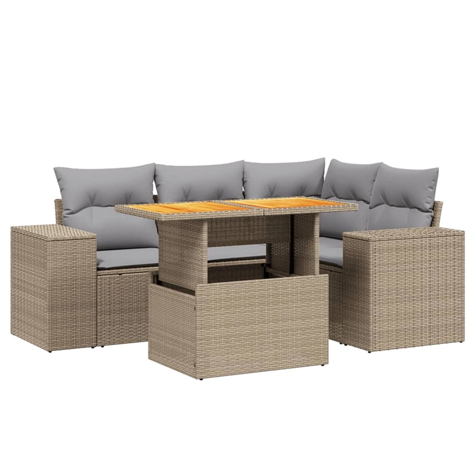 vidaXL 5-tlg Garten-Sofagarnitur mit Kissen Beige Poly Rattan Modell 200 vidaXL 5-tlg Garten-Sofagarnitur mit Kissen Beige Poly Rattan Modell 200 von VIDAXL