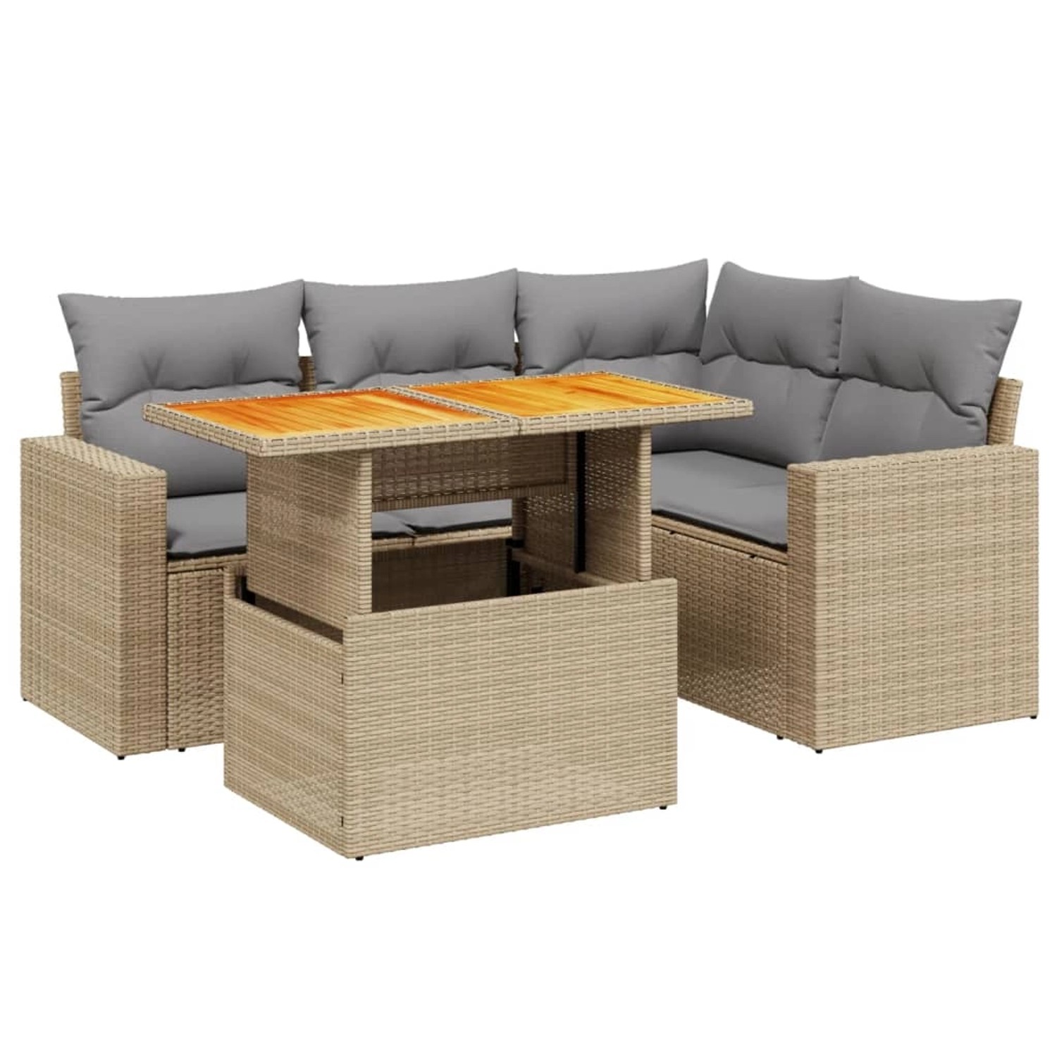 vidaXL 5-tlg Garten-Sofagarnitur mit Kissen Beige Poly Rattan Modell 245 vidaXL 5-tlg Garten-Sofagarnitur mit Kissen Beige Poly Rattan Modell 245 von VIDAXL