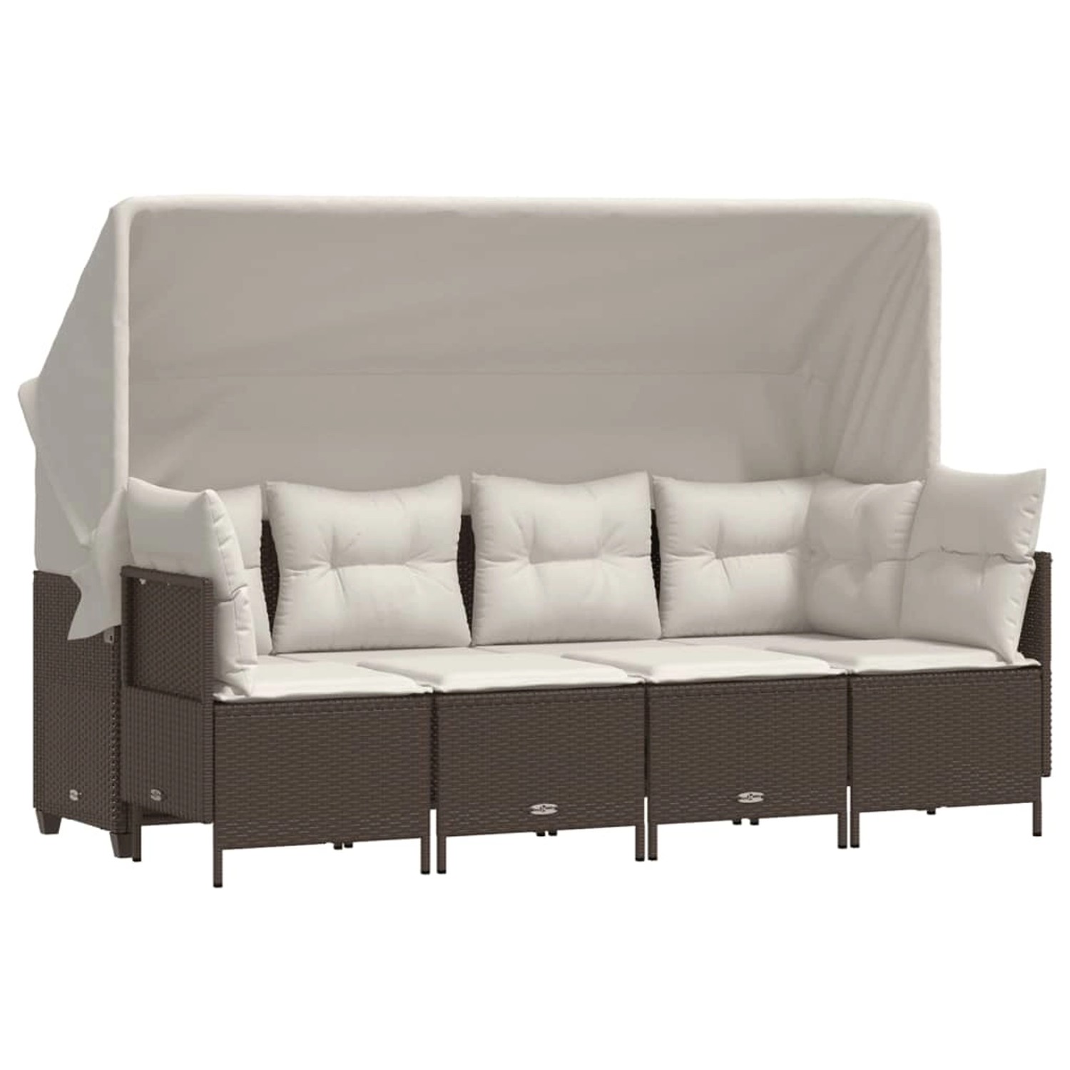 vidaXL 5-tlg Garten-Sofagarnitur mit Kissen Braun Poly Rattan Modell 6 vidaXL 5-tlg Garten-Sofagarnitur mit Kissen Braun Poly Rattan Modell 6 von VIDAXL