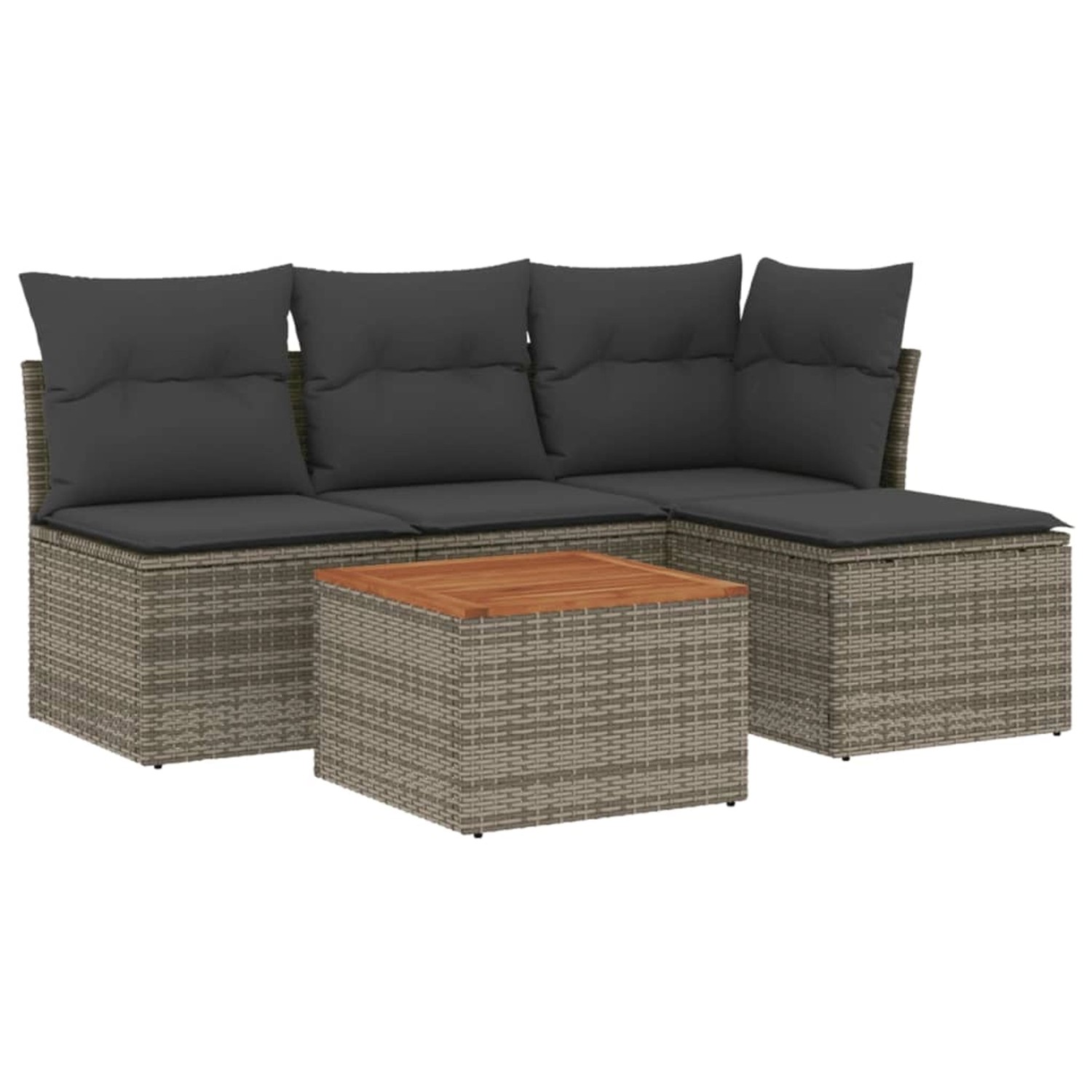 vidaXL 5-tlg Garten-Sofagarnitur mit Kissen Grau Poly Rattan Modell 23 vidaXL 5-tlg Garten-Sofagarnitur mit Kissen Grau Poly Rattan Modell 23 von VIDAXL