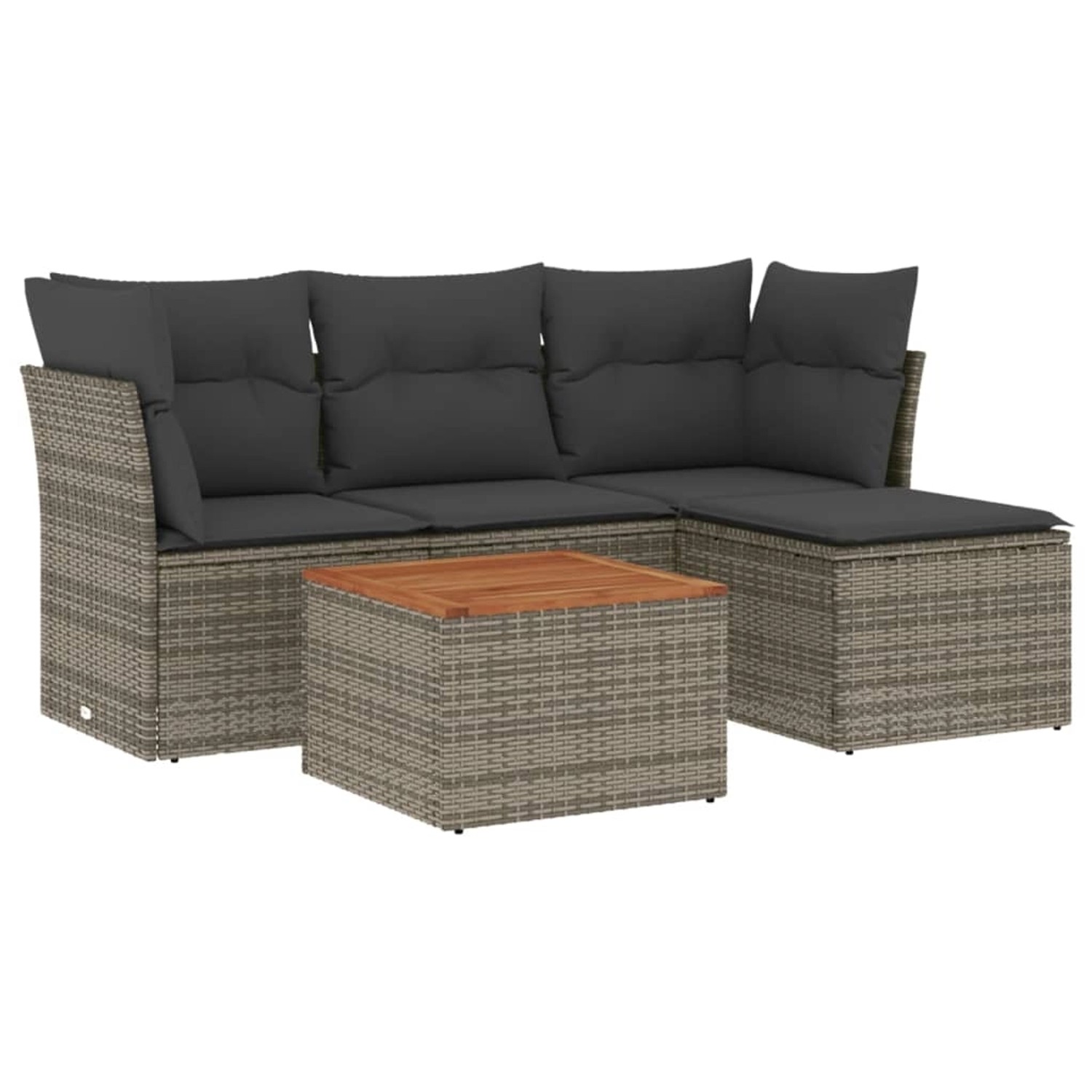 vidaXL 5-tlg Garten-Sofagarnitur mit Kissen Grau Poly Rattan Modell 24 vidaXL 5-tlg Garten-Sofagarnitur mit Kissen Grau Poly Rattan Modell 24 von VIDAXL