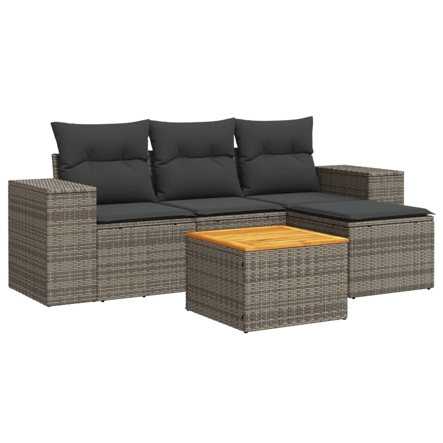 vidaXL 5-tlg Garten-Sofagarnitur mit Kissen Grau Poly Rattan Modell 50 vidaXL 5-tlg Garten-Sofagarnitur mit Kissen Grau Poly Rattan Modell 50 von VIDAXL