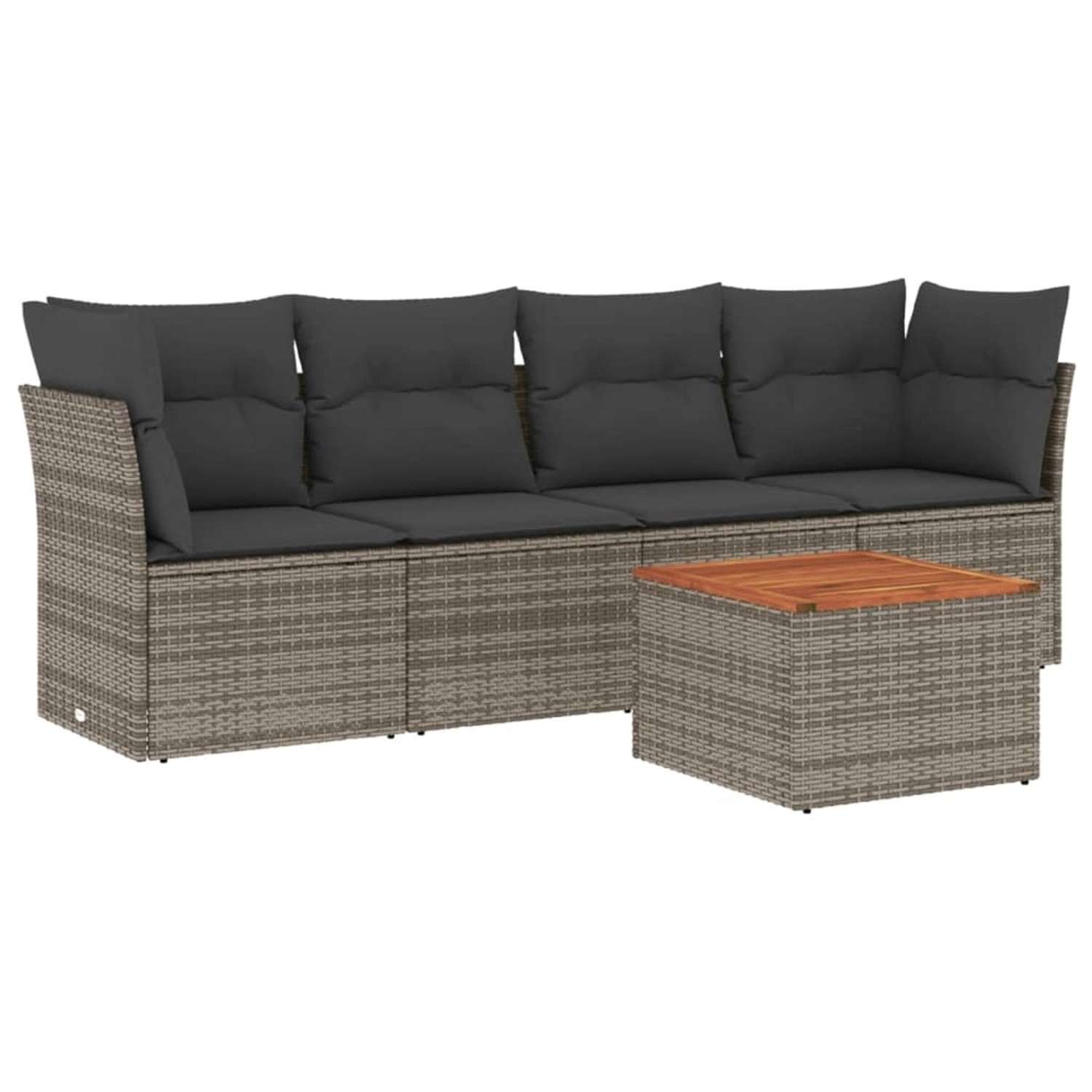 vidaXL 5-tlg Garten-Sofagarnitur mit Kissen Grau Poly Rattan Modell 51 vidaXL 5-tlg Garten-Sofagarnitur mit Kissen Grau Poly Rattan Modell 51 von VIDAXL