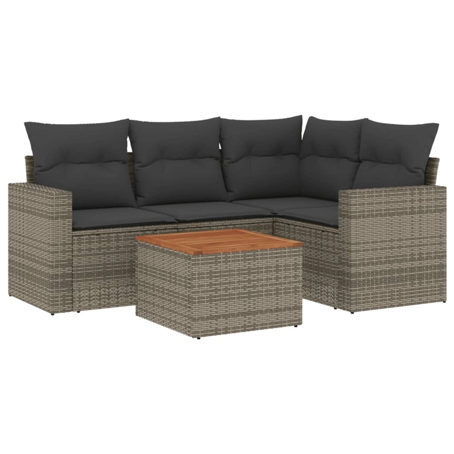 vidaXL 5-tlg Garten-Sofagarnitur mit Kissen Grau Poly Rattan Modell 60 vidaXL 5-tlg Garten-Sofagarnitur mit Kissen Grau Poly Rattan Modell 60 von VIDAXL