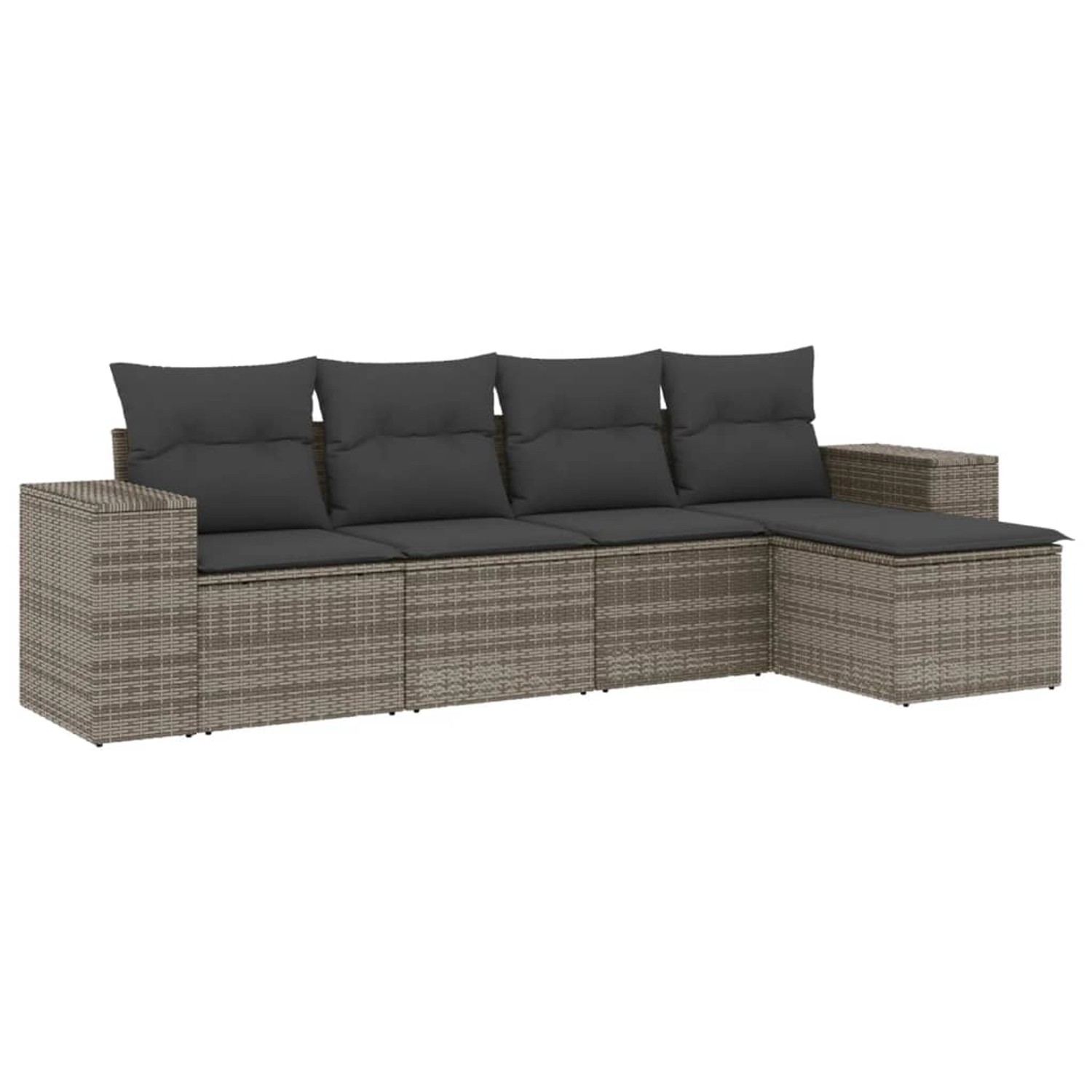 vidaXL 5-tlg Garten-Sofagarnitur mit Kissen Grau Poly Rattan Modell 64 vidaXL 5-tlg Garten-Sofagarnitur mit Kissen Grau Poly Rattan Modell 64 von VIDAXL