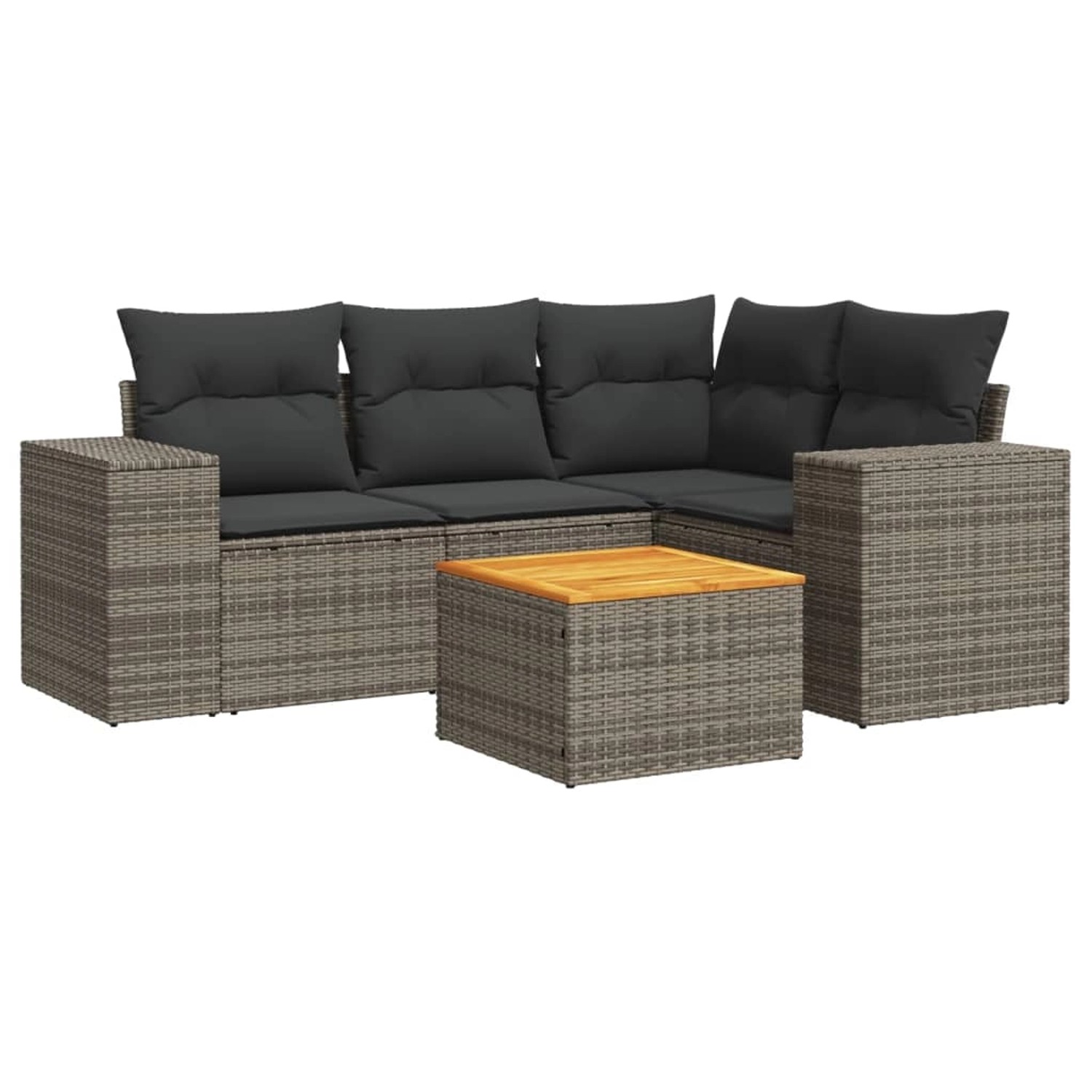 vidaXL 5-tlg Garten-Sofagarnitur mit Kissen Grau Poly Rattan Modell 68 vidaXL 5-tlg Garten-Sofagarnitur mit Kissen Grau Poly Rattan Modell 68 von VIDAXL