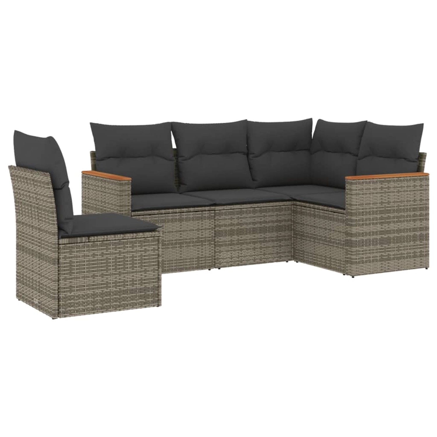vidaXL 5-tlg Garten-Sofagarnitur mit Kissen Grau Poly Rattan Modell 80 vidaXL 5-tlg Garten-Sofagarnitur mit Kissen Grau Poly Rattan Modell 80 von VIDAXL