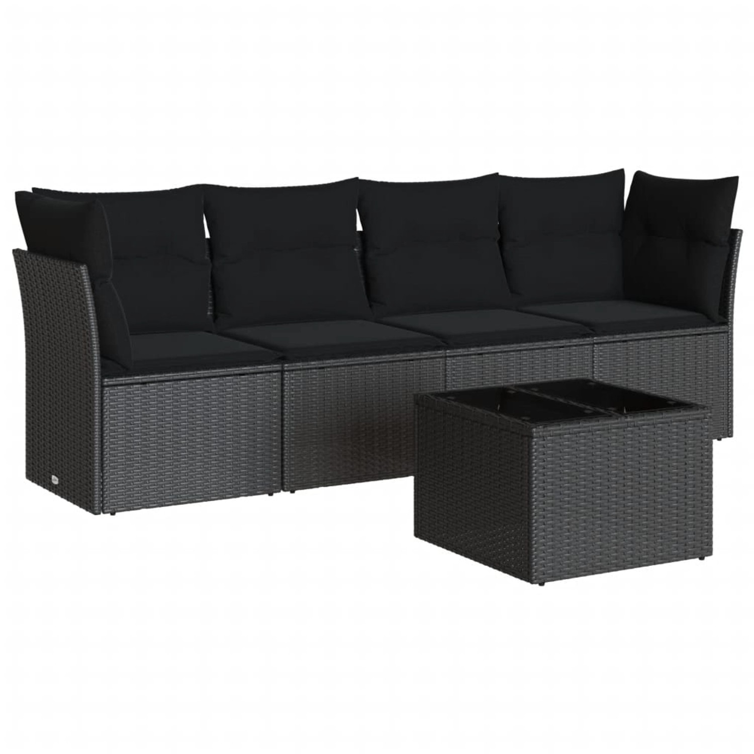 vidaXL 5-tlg Garten-Sofagarnitur mit Kissen Schwarz Poly Rattan Modell 1 vidaXL 5-tlg Garten-Sofagarnitur mit Kissen Schwarz Poly Rattan Modell 1 von VIDAXL