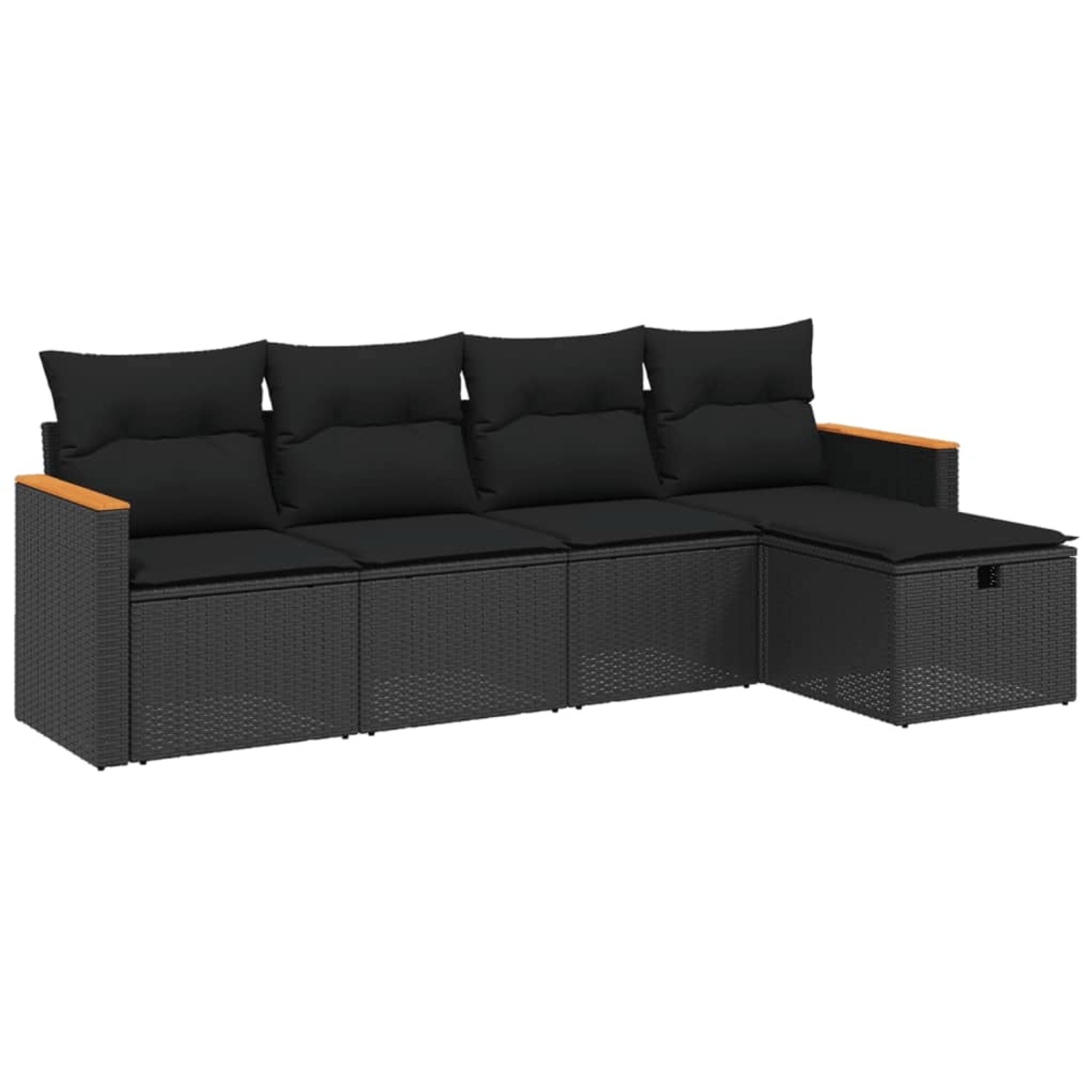 vidaXL 5-tlg Garten-Sofagarnitur mit Kissen Schwarz Poly Rattan Modell 100 vidaXL 5-tlg Garten-Sofagarnitur mit Kissen Schwarz Poly Rattan Modell 100 von VIDAXL