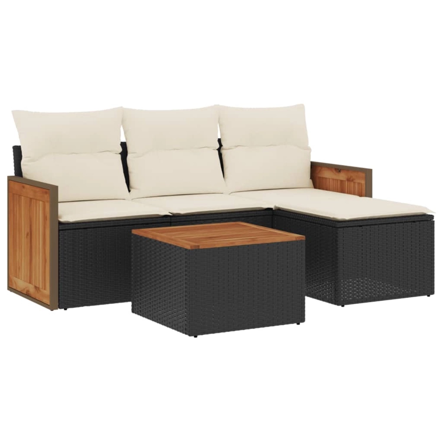 vidaXL 5-tlg Garten-Sofagarnitur mit Kissen Schwarz Poly Rattan Modell 102 vidaXL 5-tlg Garten-Sofagarnitur mit Kissen Schwarz Poly Rattan Modell 102 von VIDAXL