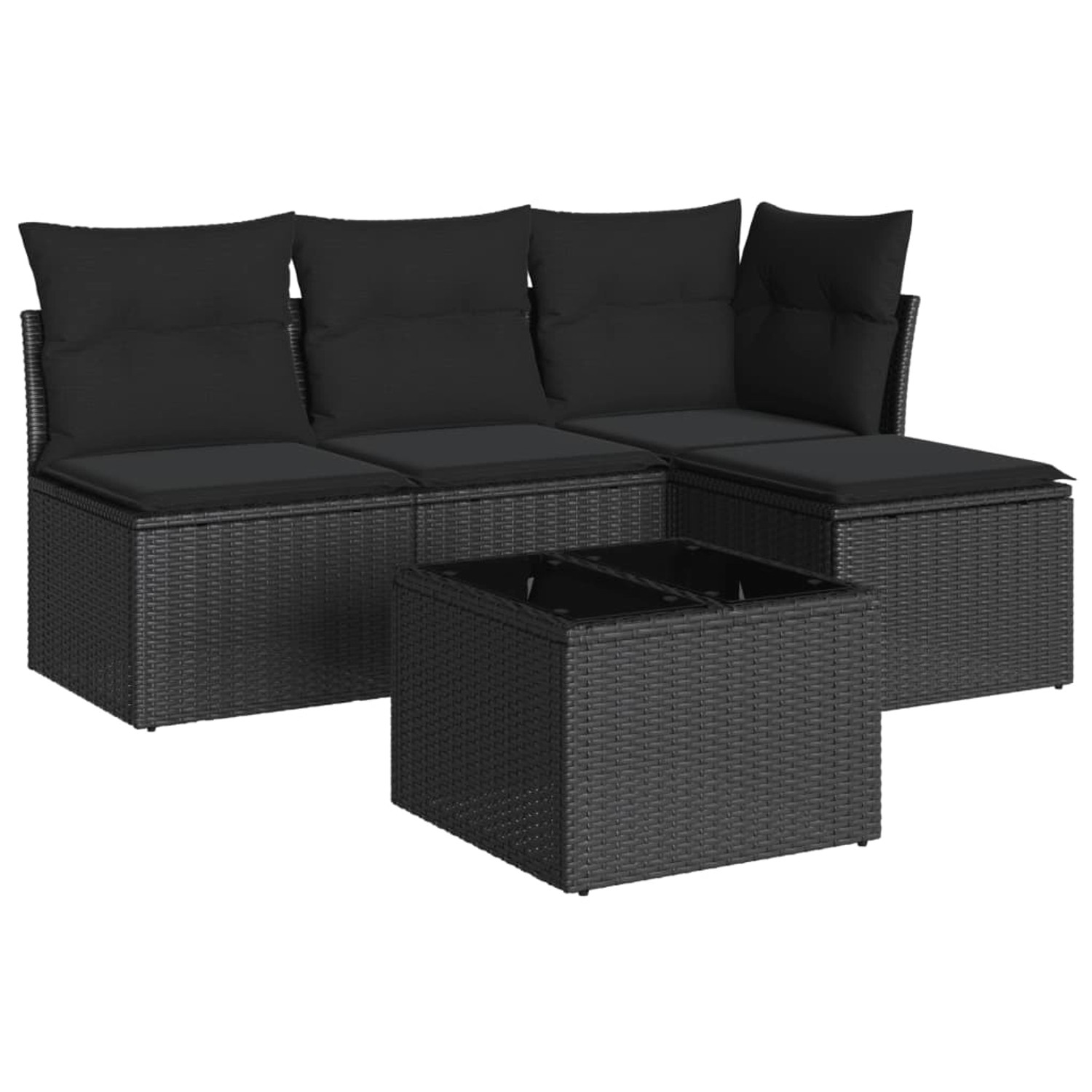 vidaXL 5-tlg Garten-Sofagarnitur mit Kissen Schwarz Poly Rattan Modell 33 vidaXL 5-tlg Garten-Sofagarnitur mit Kissen Schwarz Poly Rattan Modell 33 von VIDAXL