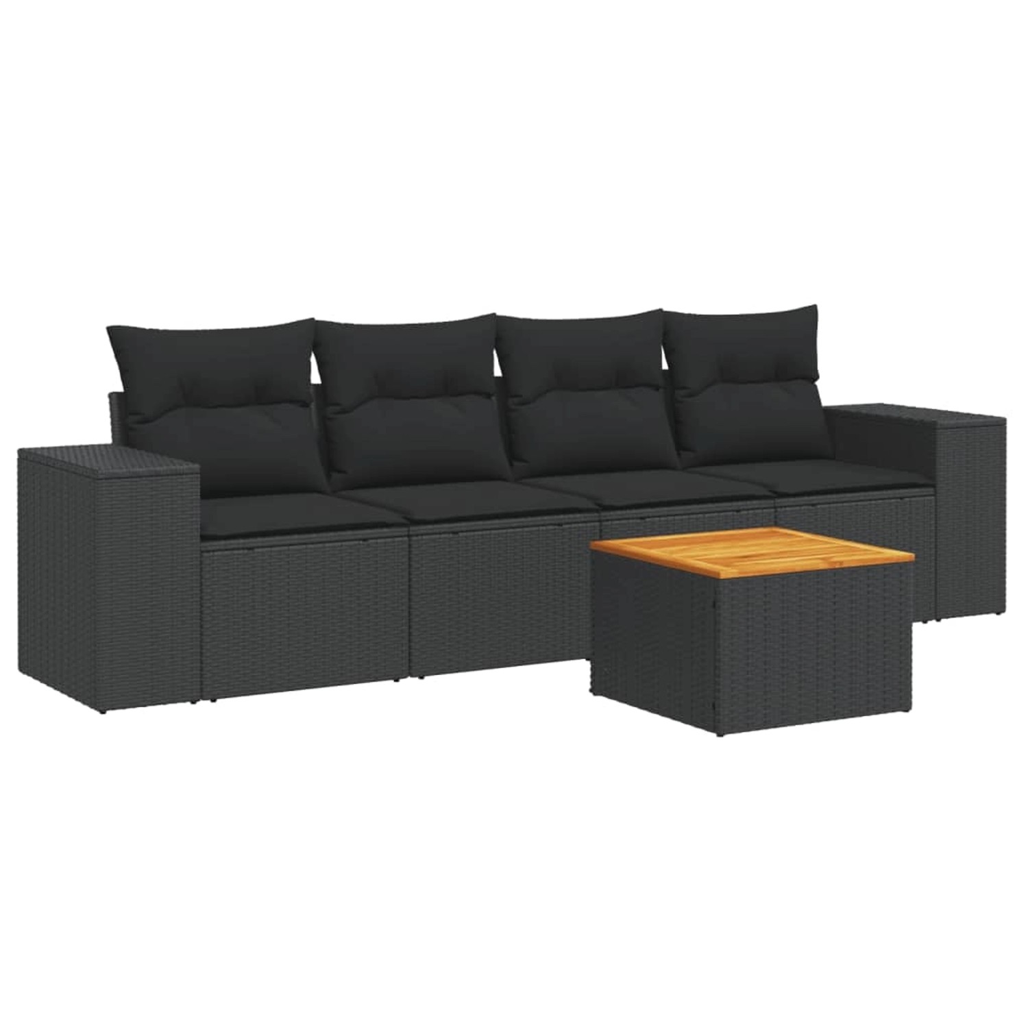 vidaXL 5-tlg Garten-Sofagarnitur mit Kissen Schwarz Poly Rattan Modell 50 vidaXL 5-tlg Garten-Sofagarnitur mit Kissen Schwarz Poly Rattan Modell 50 von VIDAXL