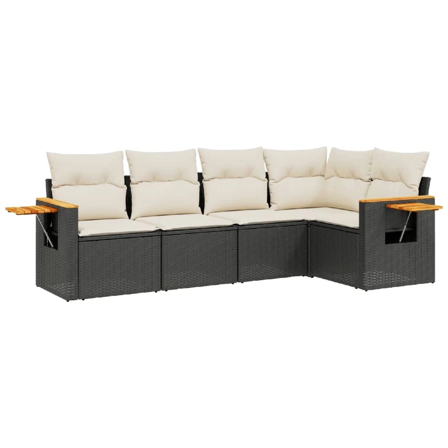vidaXL 5-tlg Garten-Sofagarnitur mit Kissen Schwarz Poly Rattan Modell 68 vidaXL 5-tlg Garten-Sofagarnitur mit Kissen Schwarz Poly Rattan Modell 68 von VIDAXL