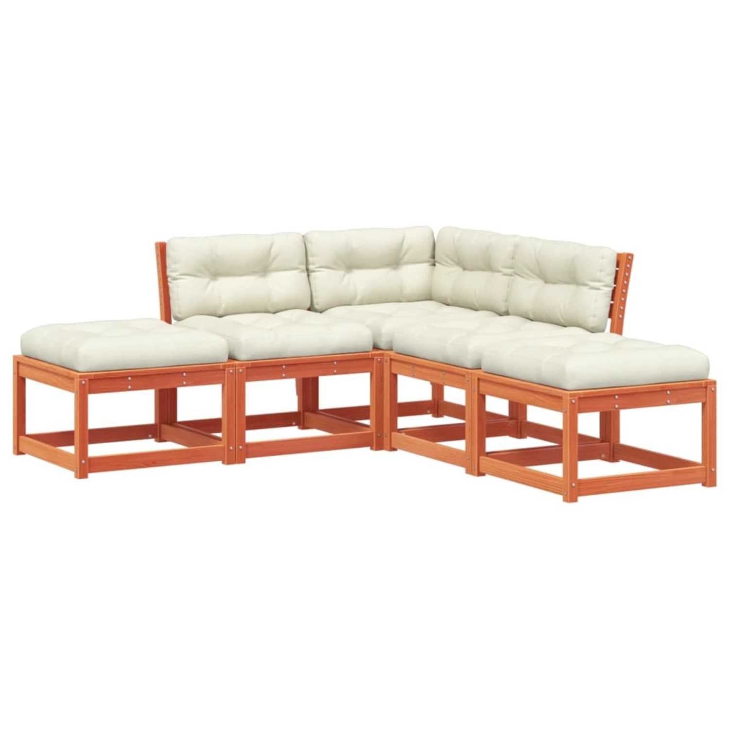 vidaXL 5-tlg Garten-Sofagarnitur mit Kissen Wachsbraun Kiefernholz Modell 2 vidaXL 5-tlg Garten-Sofagarnitur mit Kissen Wachsbraun Kiefernholz Modell 2 von VIDAXL