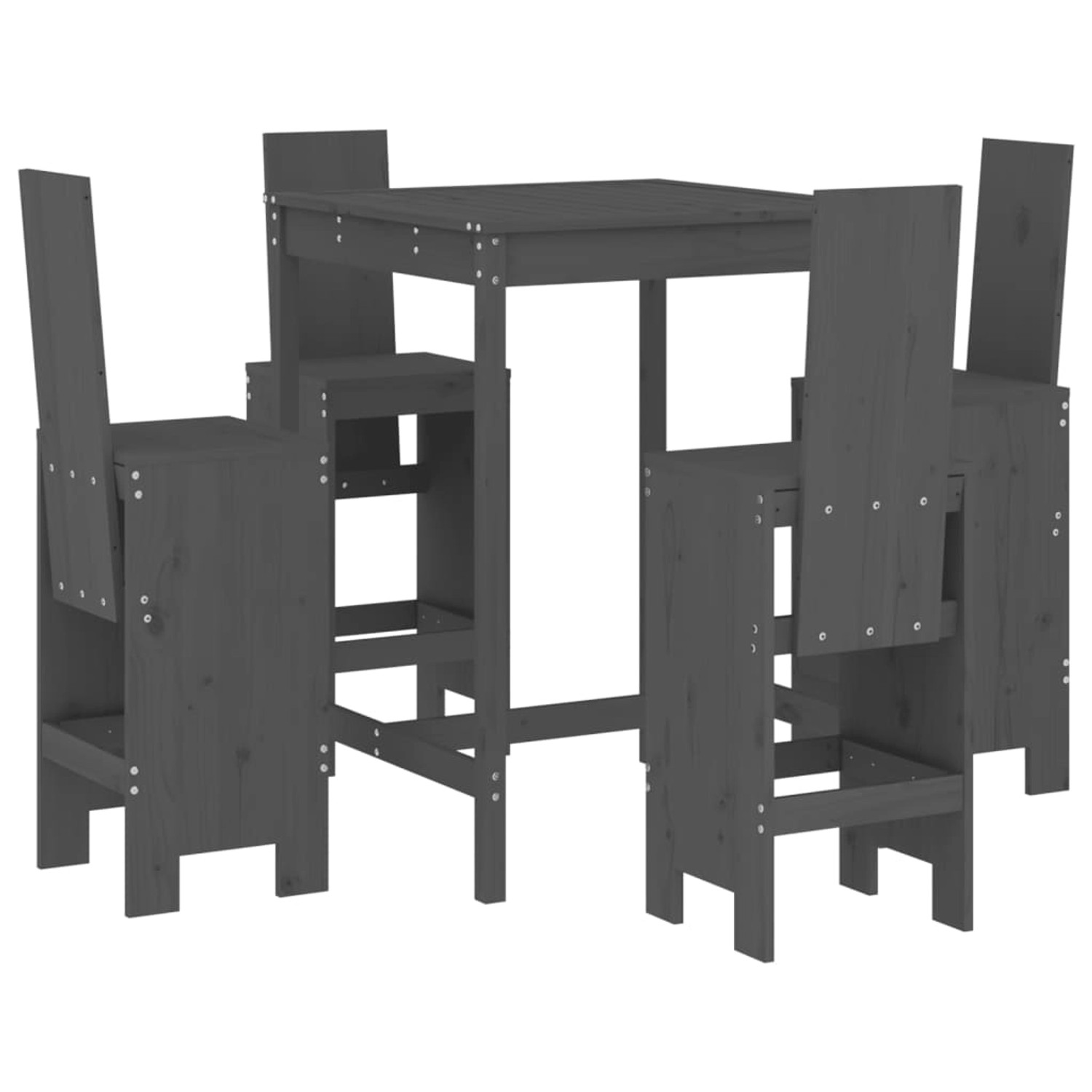 vidaXL 5-tlg Gartenbar-Set Grau Massivholz Kiefer Modell 1 vidaXL 5-tlg Gartenbar-Set Grau Massivholz Kiefer Modell 1 von VIDAXL