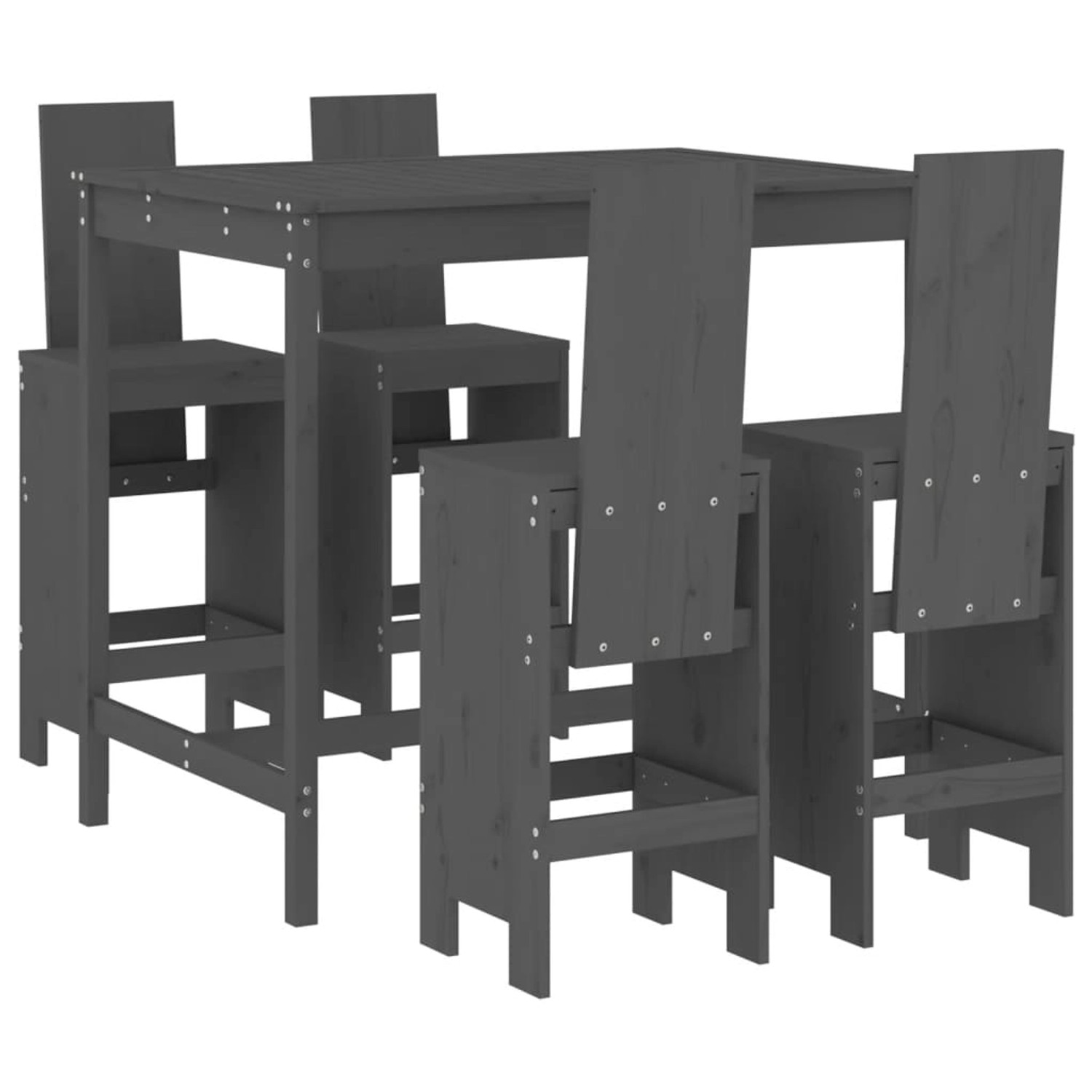 vidaXL 5-tlg Gartenbar-Set Grau Massivholz Kiefer Modell 2 vidaXL 5-tlg Gartenbar-Set Grau Massivholz Kiefer Modell 2 von VIDAXL