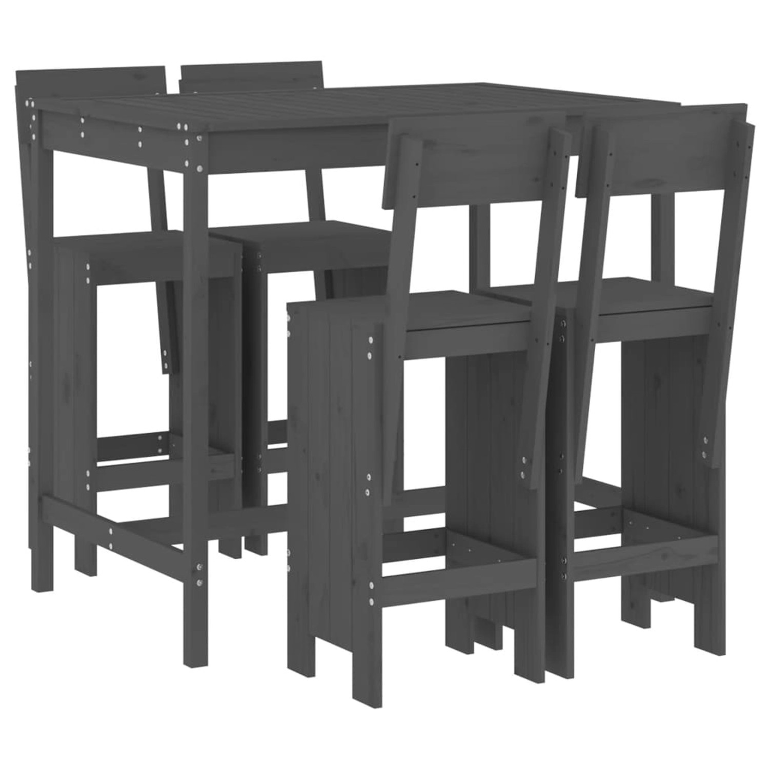 vidaXL 5-tlg Gartenbar-Set Grau Massivholz Kiefer Modell 6 vidaXL 5-tlg Gartenbar-Set Grau Massivholz Kiefer Modell 6 von VIDAXL