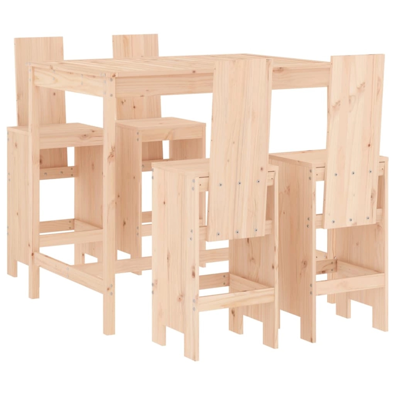 vidaXL 5-tlg Gartenbar-Set Massivholz Kiefer Modell 4 von VIDAXL