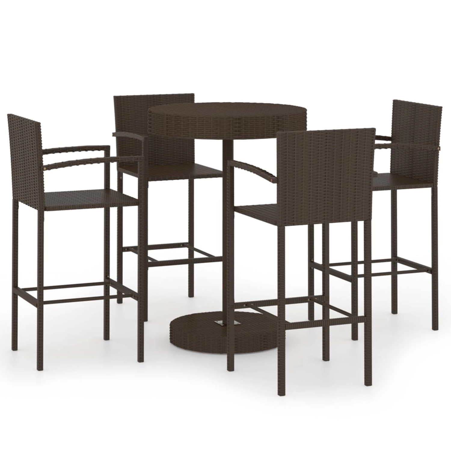 vidaXL 5-tlg Gartenbar-Set Poly Rattan Braun Modell 1 vidaXL 5-tlg Gartenbar-Set Poly Rattan Braun Modell 1 von VIDAXL