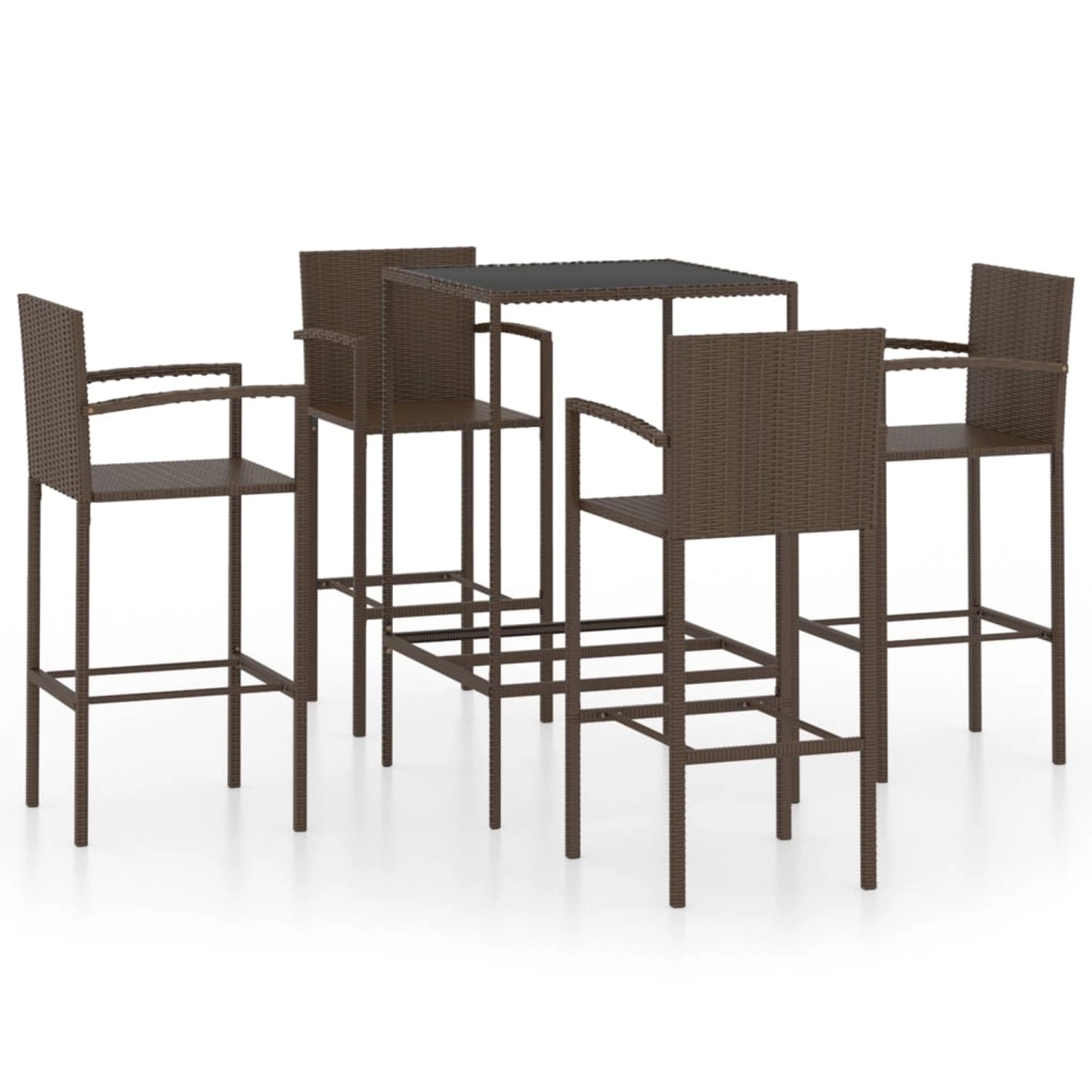vidaXL 5-tlg Gartenbar-Set Poly Rattan Braun Modell 2 vidaXL 5-tlg Gartenbar-Set Poly Rattan Braun Modell 2 von VIDAXL
