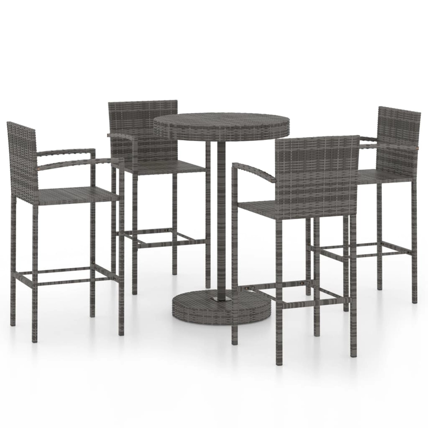 vidaXL 5-tlg Gartenbar-Set Poly Rattan Grau Modell 1 vidaXL 5-tlg Gartenbar-Set Poly Rattan Grau Modell 1 von VIDAXL