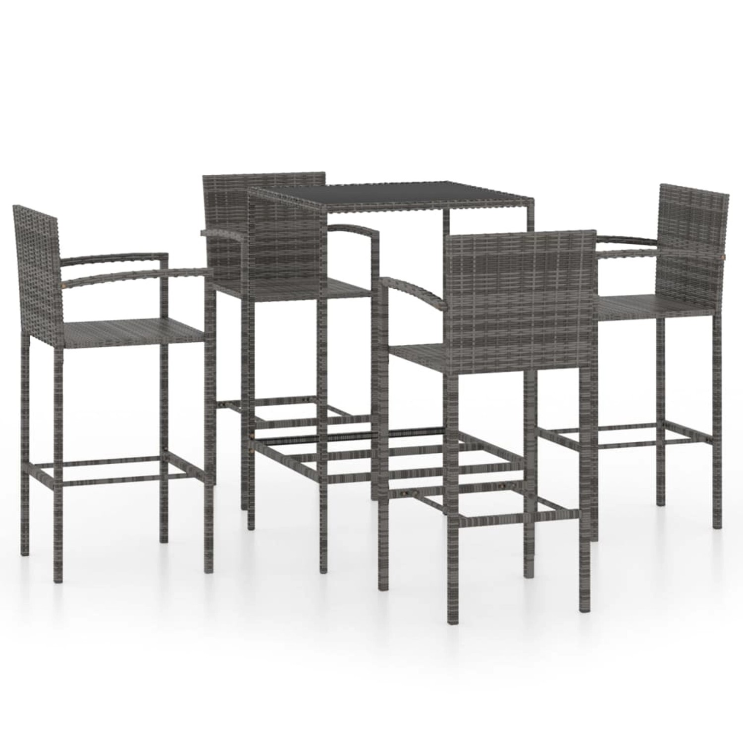 vidaXL 5-tlg Gartenbar-Set Poly Rattan Grau Modell 2 vidaXL 5-tlg Gartenbar-Set Poly Rattan Grau Modell 2 von VIDAXL