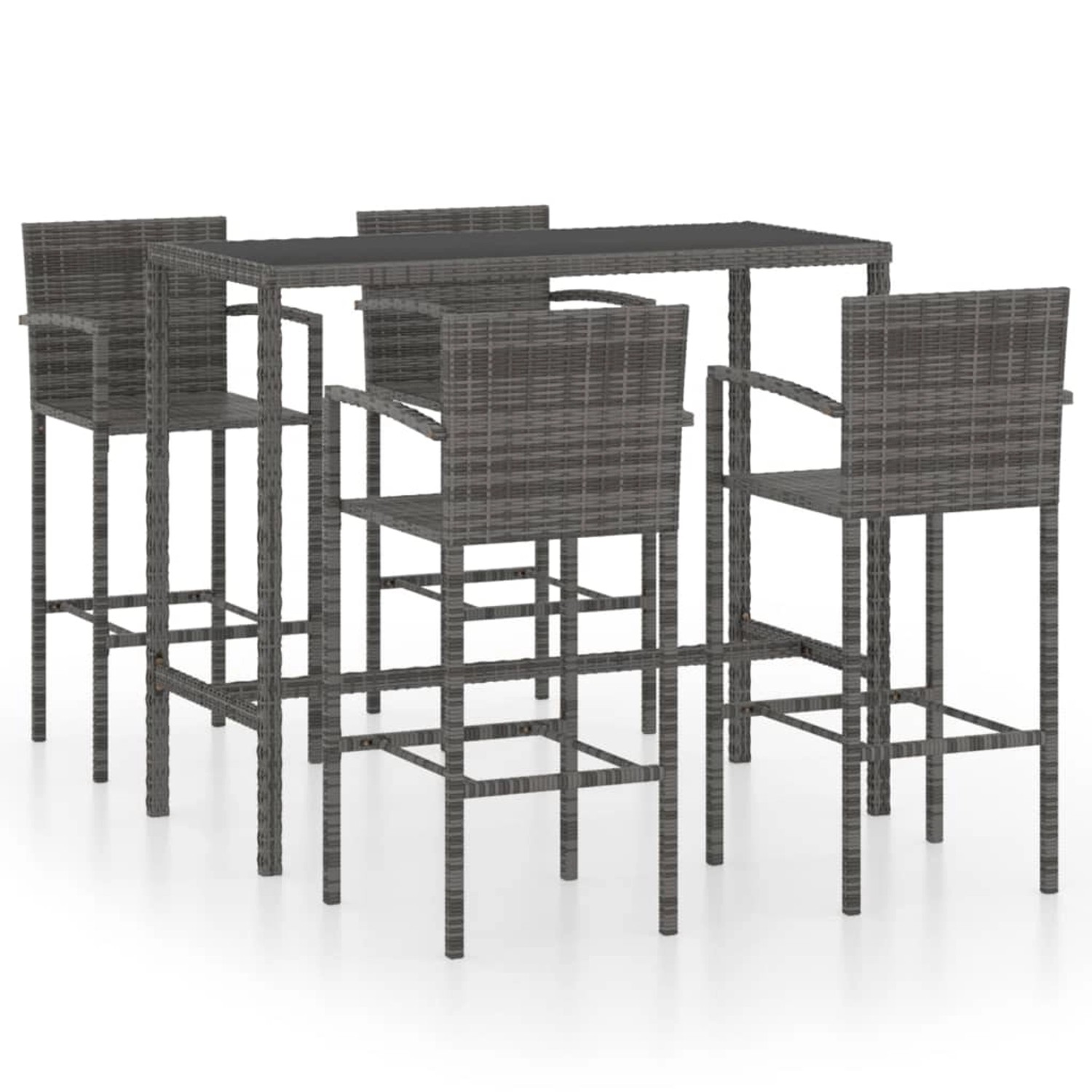 vidaXL 5-tlg Gartenbar-Set Poly Rattan Grau Modell 3 vidaXL 5-tlg Gartenbar-Set Poly Rattan Grau Modell 3 von VIDAXL