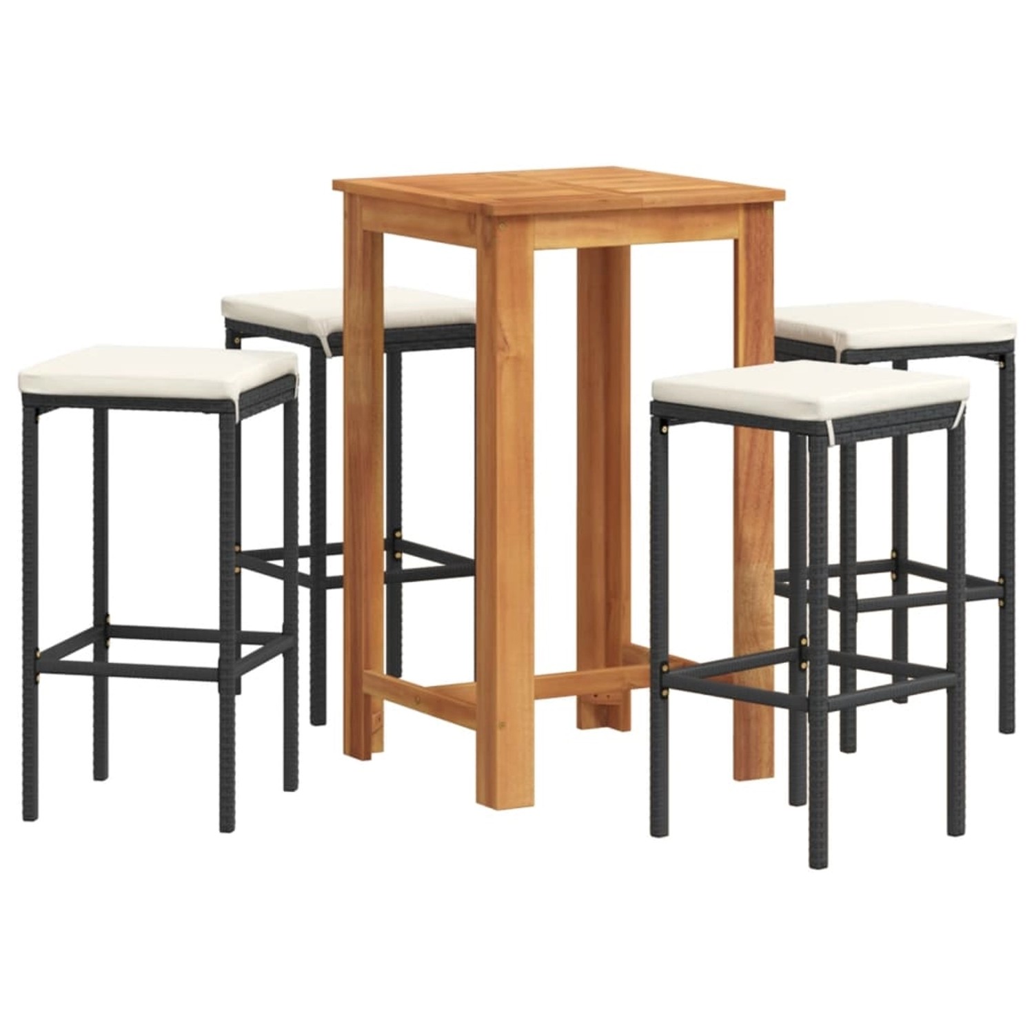 vidaXL 5-tlg Gartenbar-Set Schwarz Massivholz Akazie und Poly Rattan Modell 2 vidaXL 5-tlg Gartenbar-Set Schwarz Massivholz Akazie und Poly Rattan Modell 2 von VIDAXL
