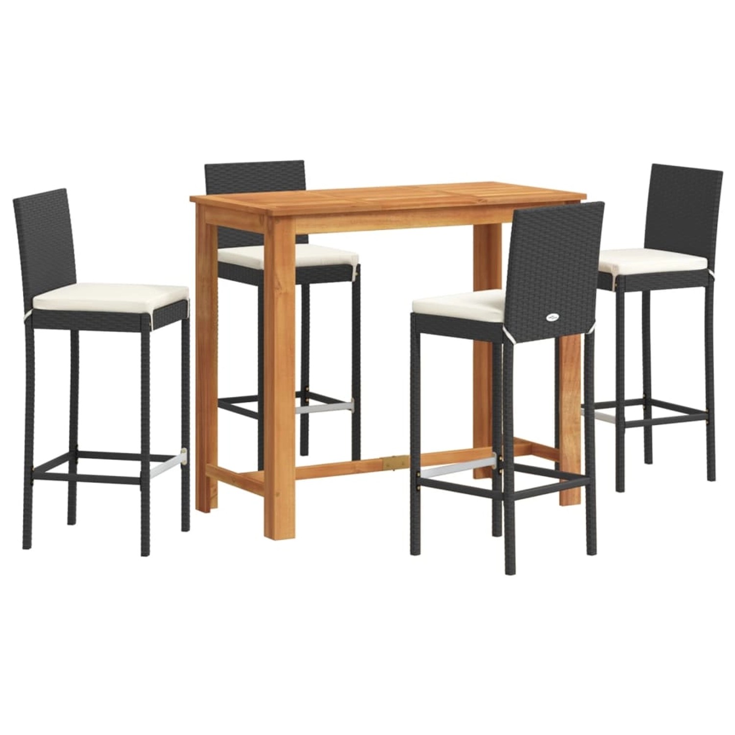 vidaXL 5-tlg Gartenbar-Set Schwarz Massivholz Akazie und Poly Rattan Modell 4 vidaXL 5-tlg Gartenbar-Set Schwarz Massivholz Akazie und Poly Rattan Modell 4 von VIDAXL
